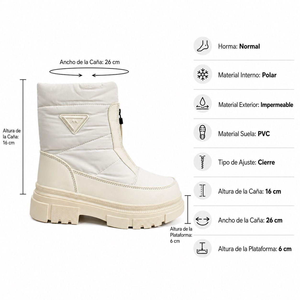 Bota Plataforma Impermeable Forrada Polar 4616-8
