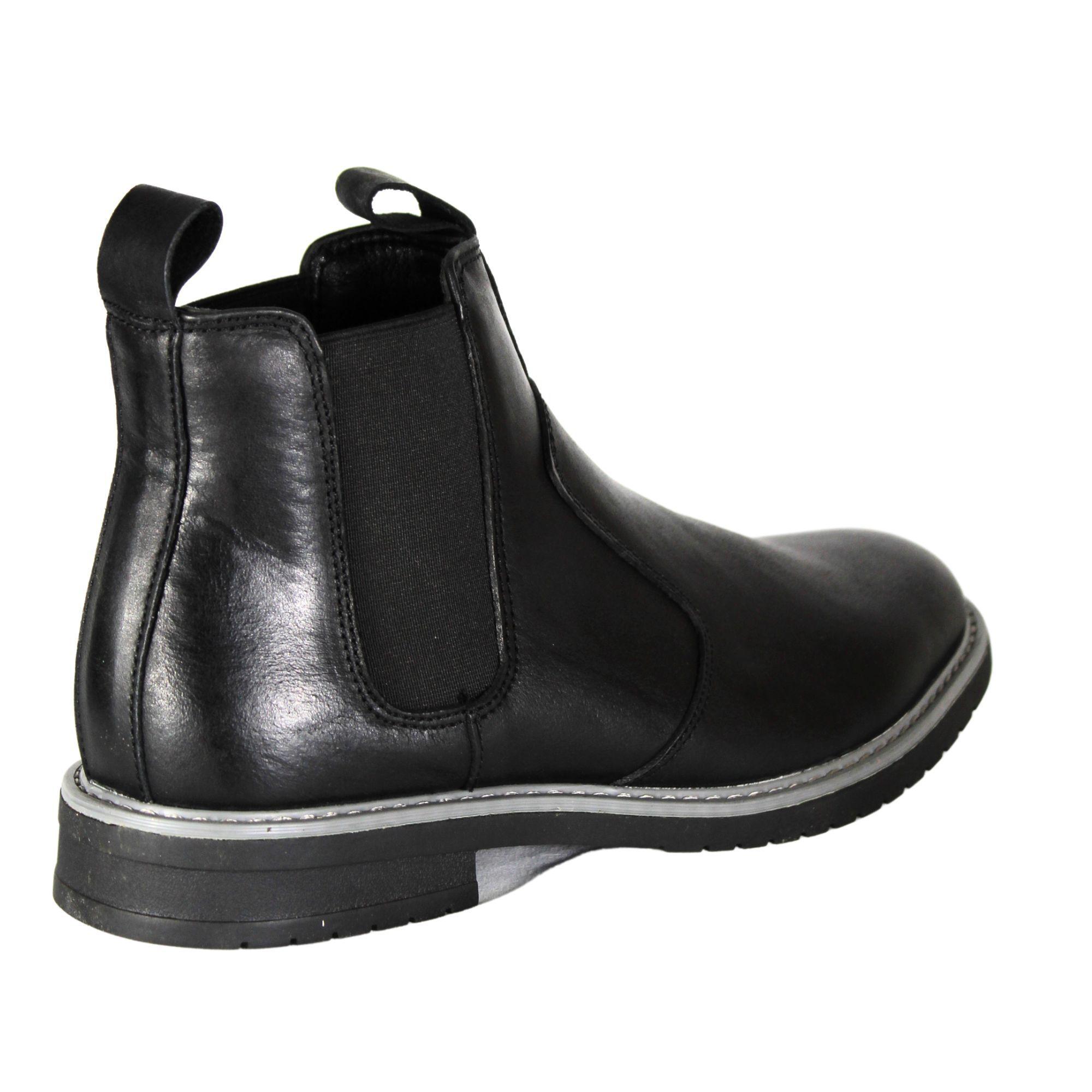 Botin de Cuero Hombre sin cordones 15 Negro-3