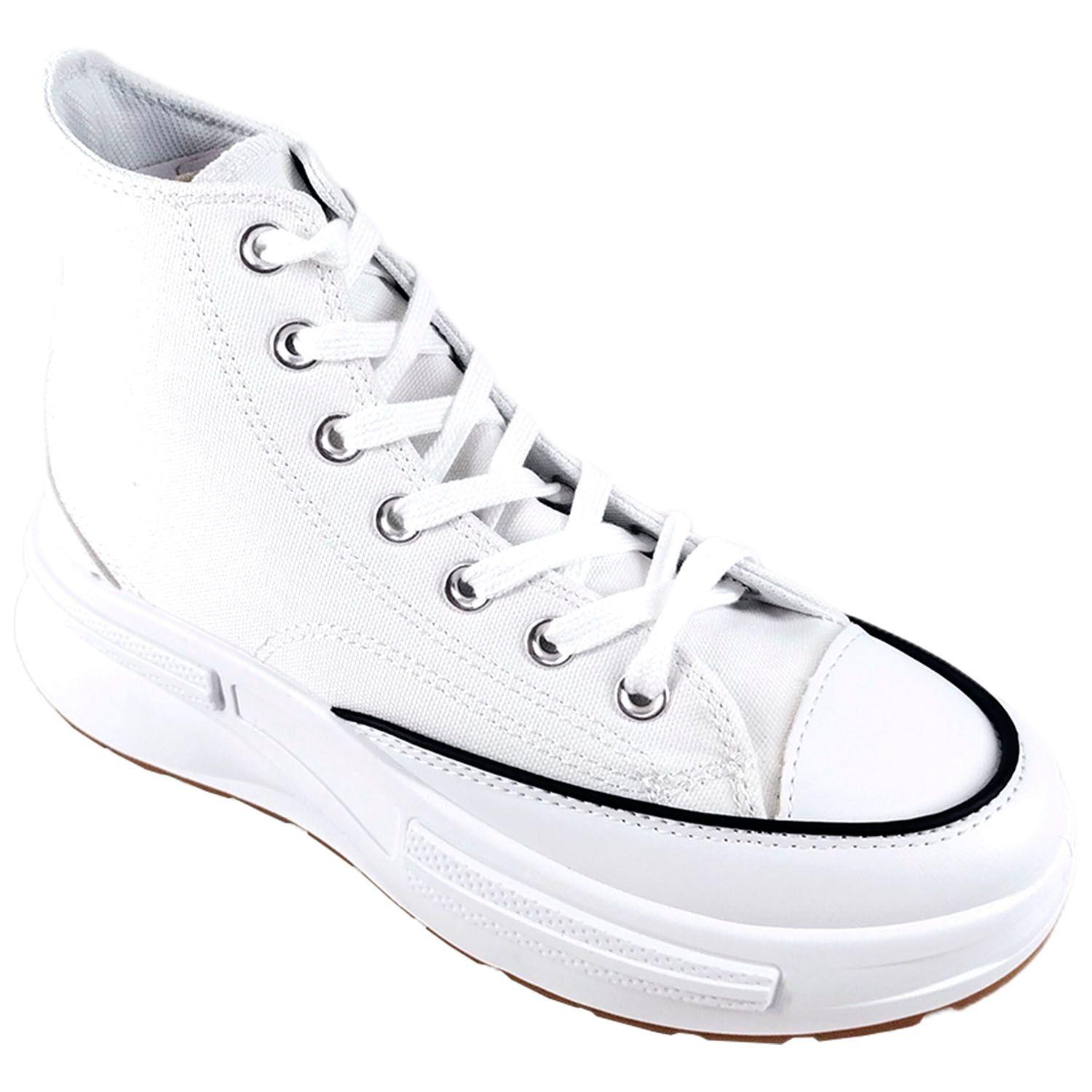 Zapatilla Urbana Caña Alta de Mujer Con Plataforma J25 Blanco-1
