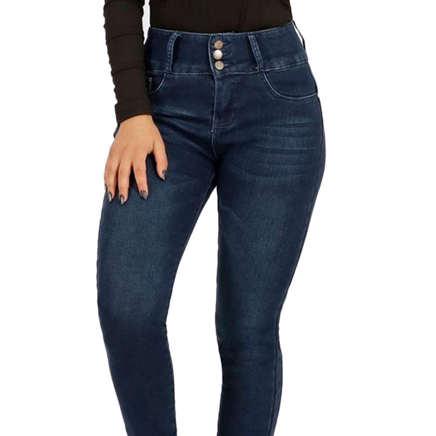 Jeans De Mujer Tiro Alto Pitillo Con Polar J70 Yassne-2