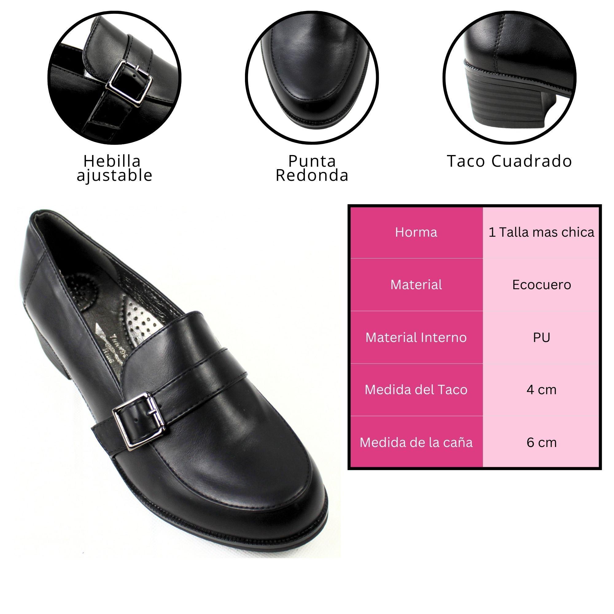 Mocasines de mujer taco bajo B56 Yassne Negro-3