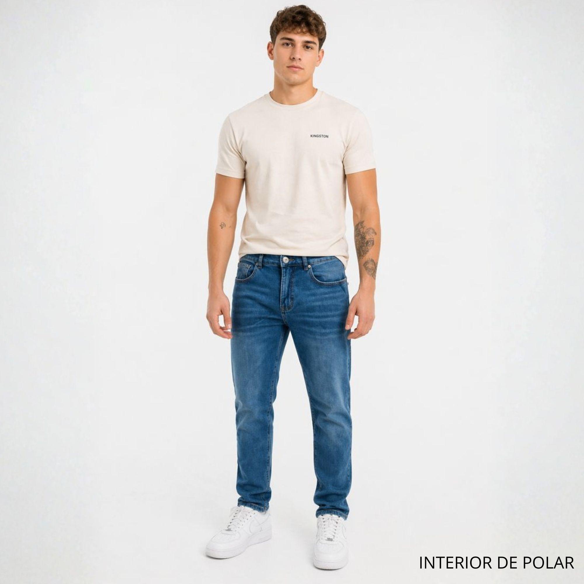 Jeans Recto Hombre Forrado con Polar-4