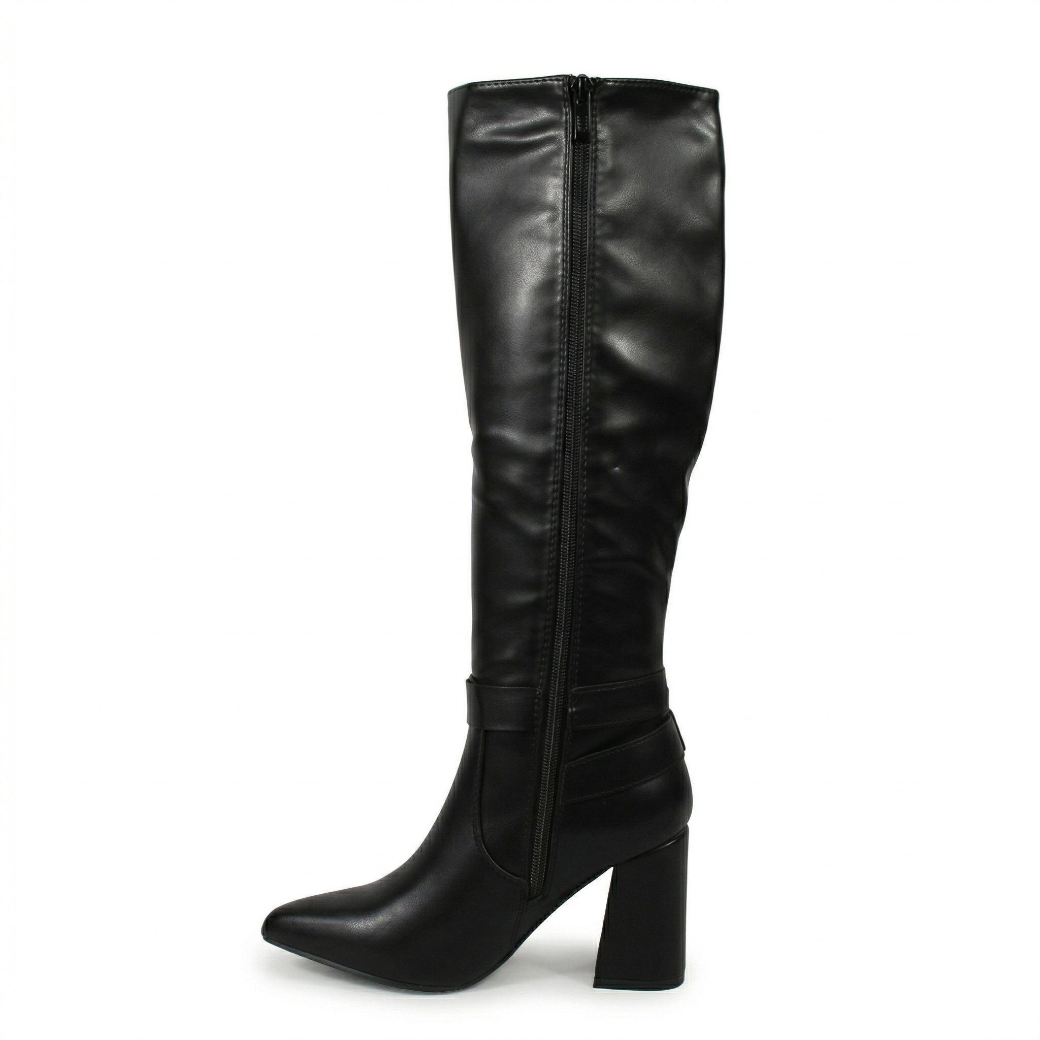 Bota Mujer Biker Taco Cuadrado Caña Alta 5Y43-6