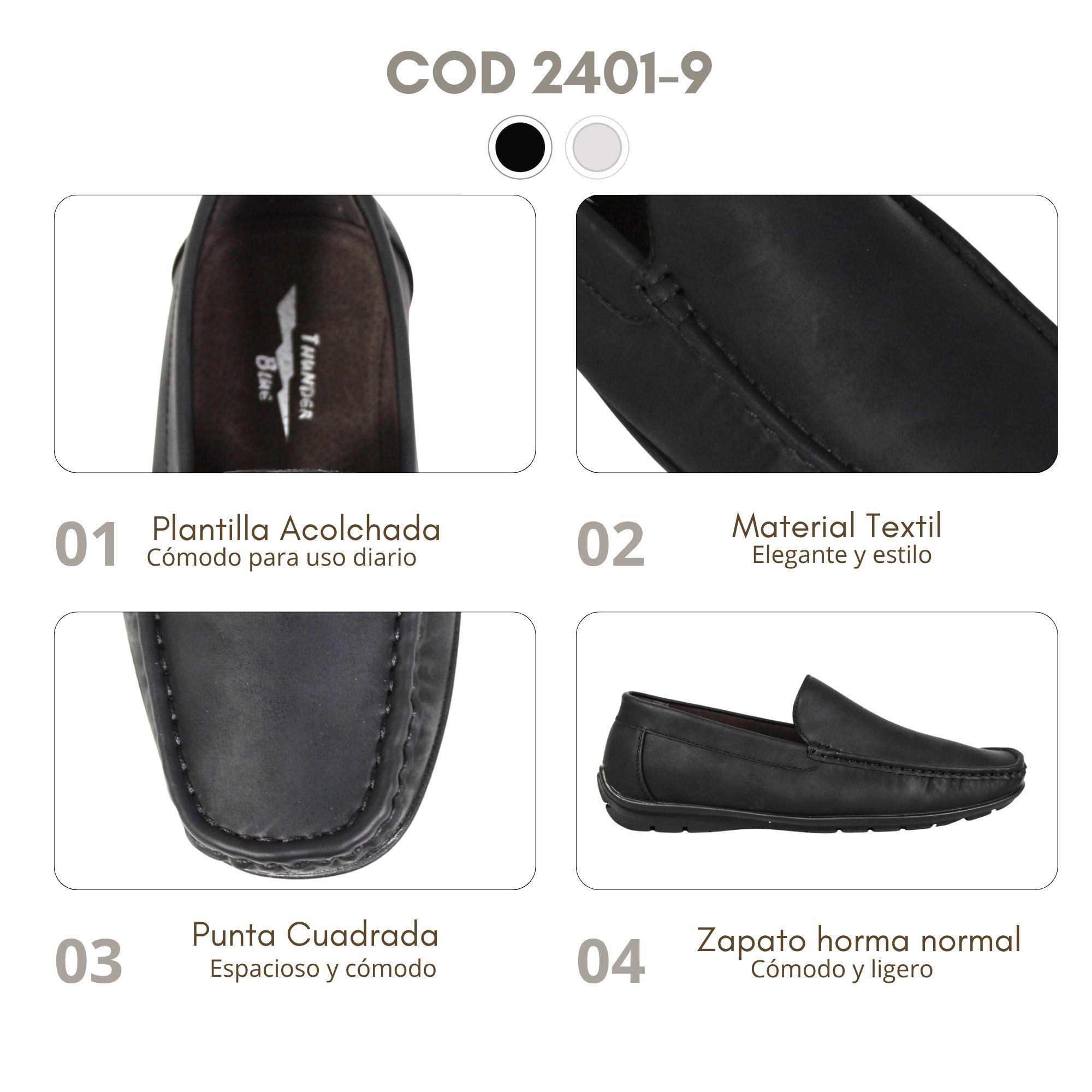 Mocasin Formal Hombre 2401-9 Blanco-4