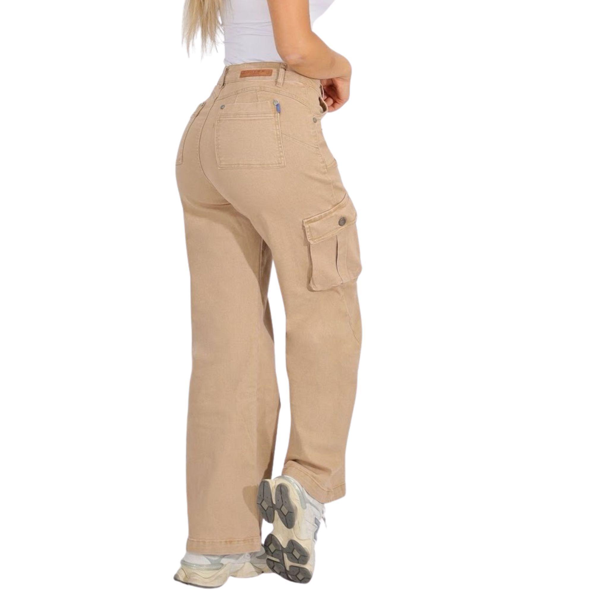 Jeans Cargo Tiro Alto Mujer 9111-2