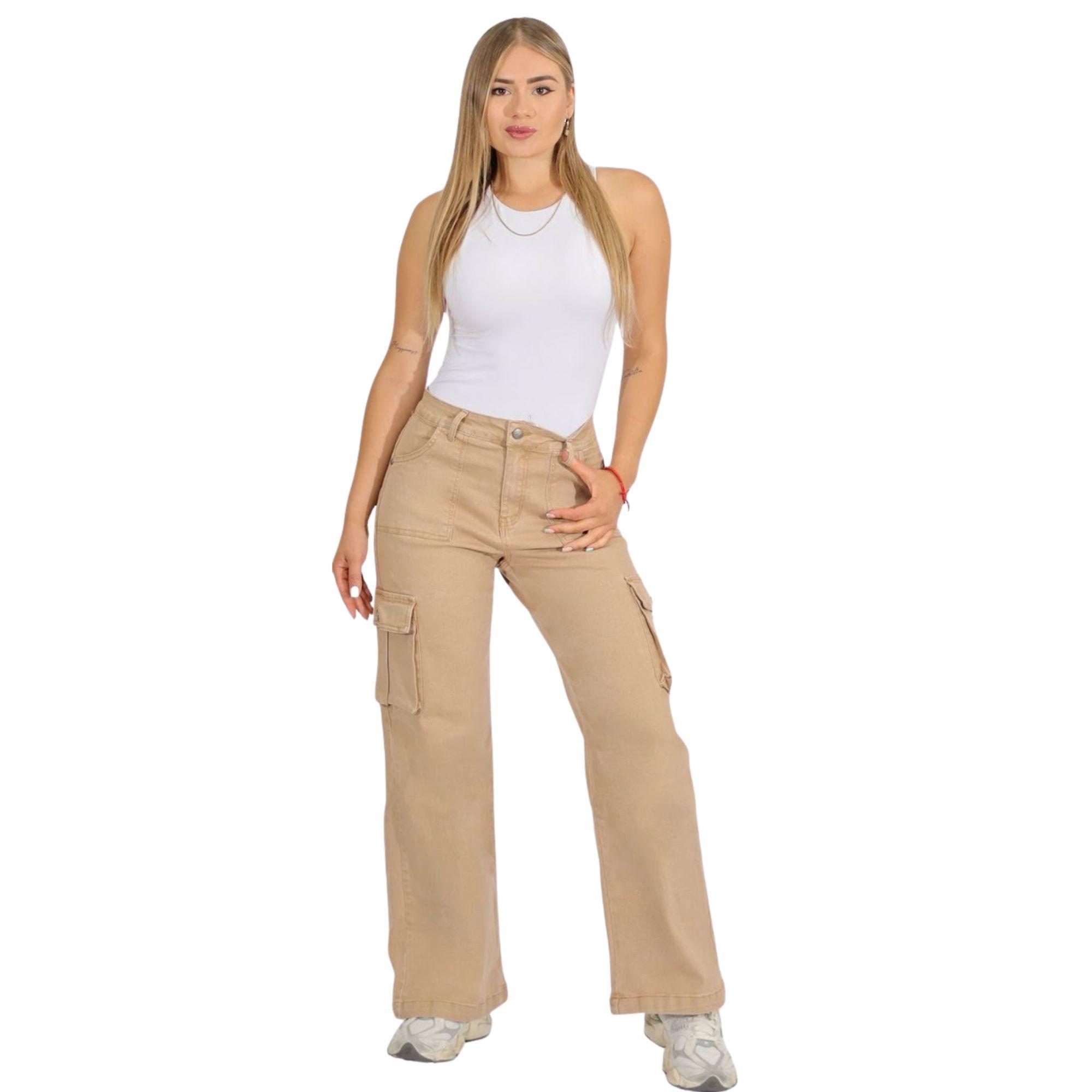 Jeans Cargo Tiro Alto Mujer 9111-3