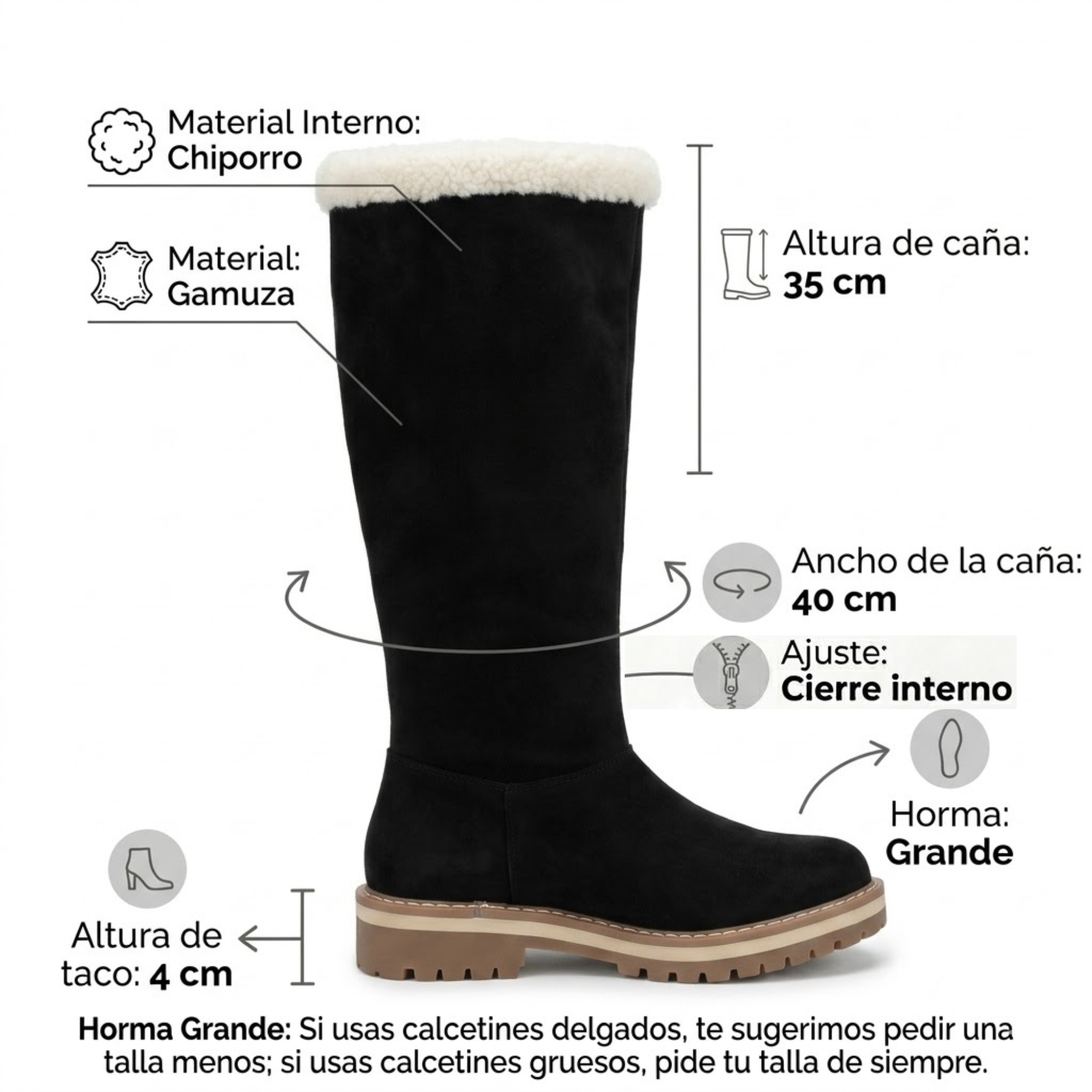 Bota Mujer Larga de Gamuza Chiporro  PG24319-8