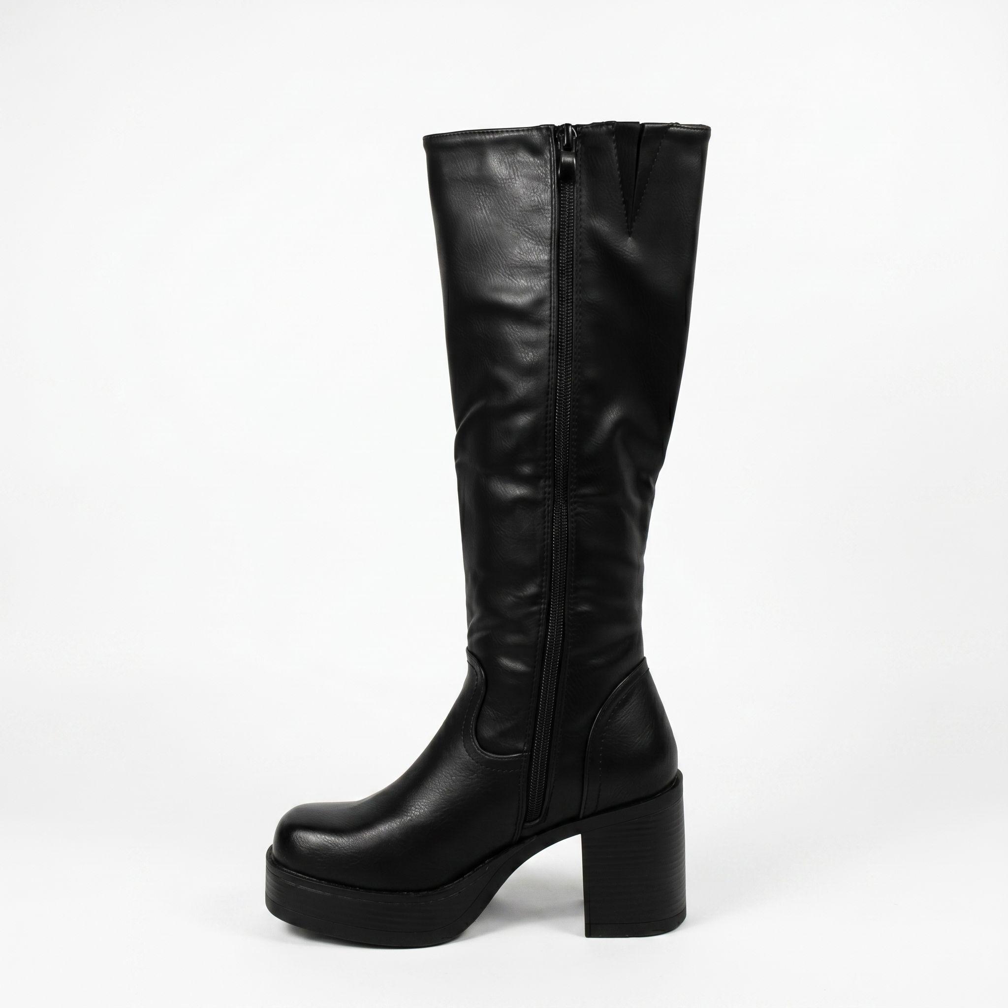 Bota Plataforma Mujer Taco Ancho Ecocuero 2512-2