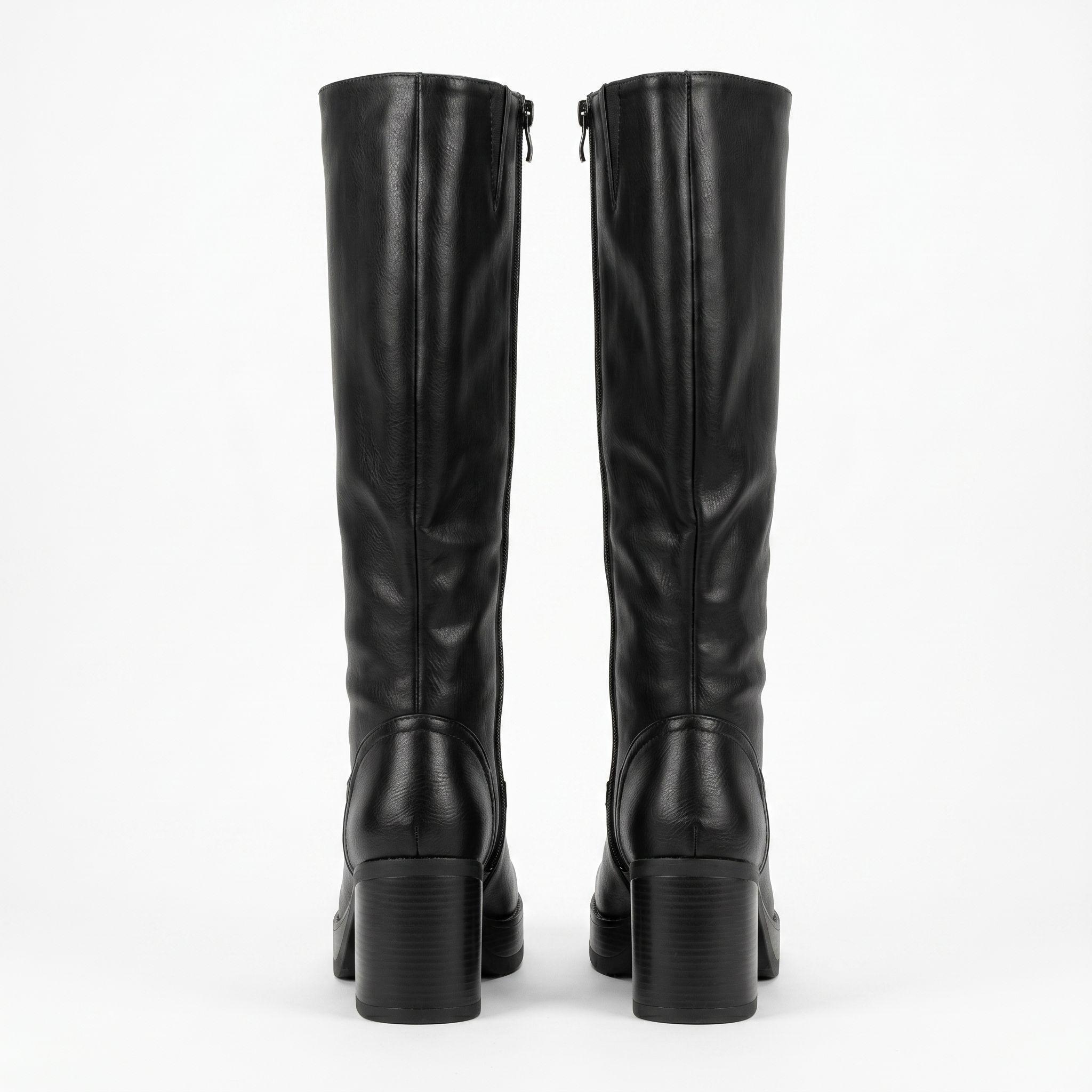Bota Plataforma Mujer Taco Ancho Ecocuero 2512-5