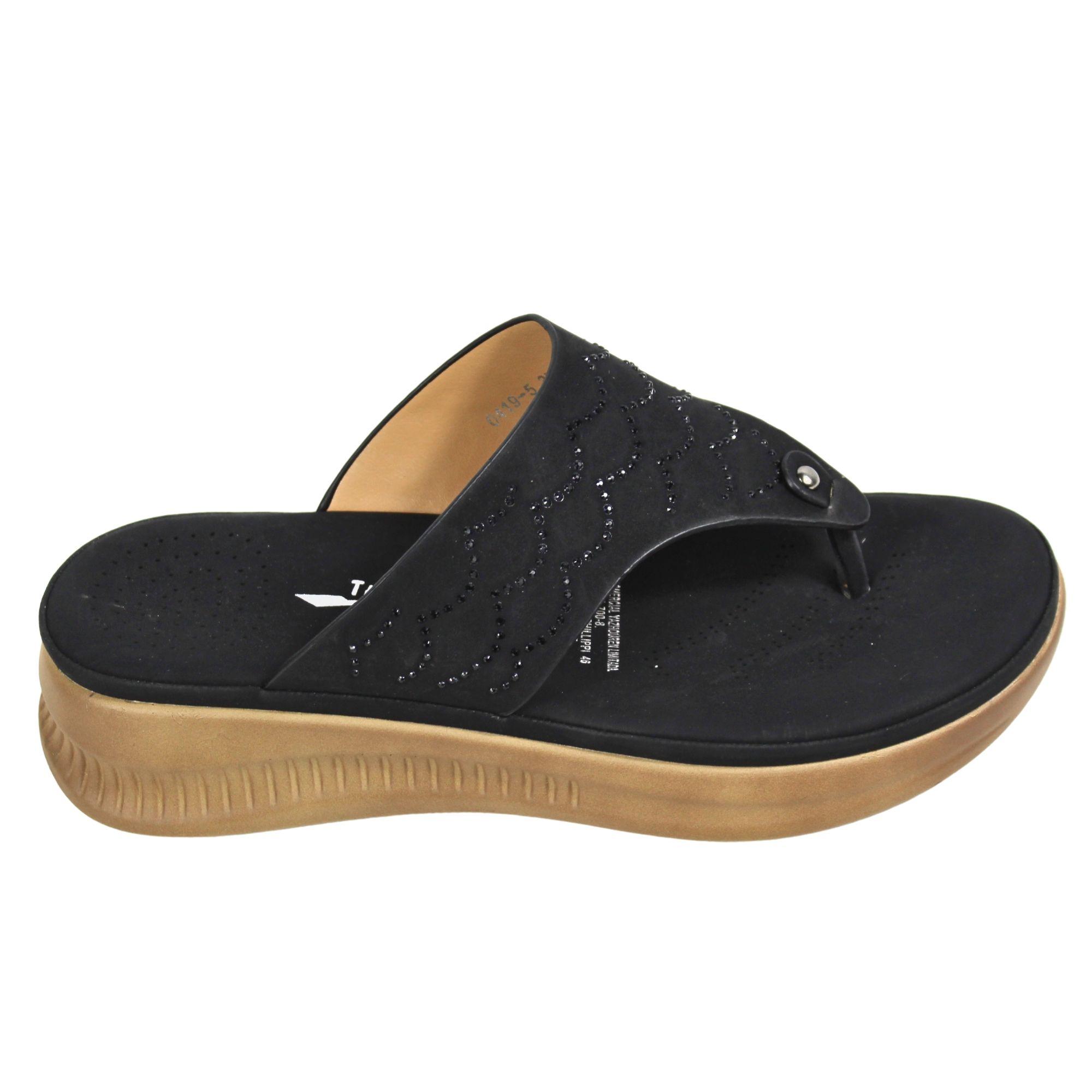 Sandalia Casual Mujer Plataforma y Diseño 0419-5 Negro-3