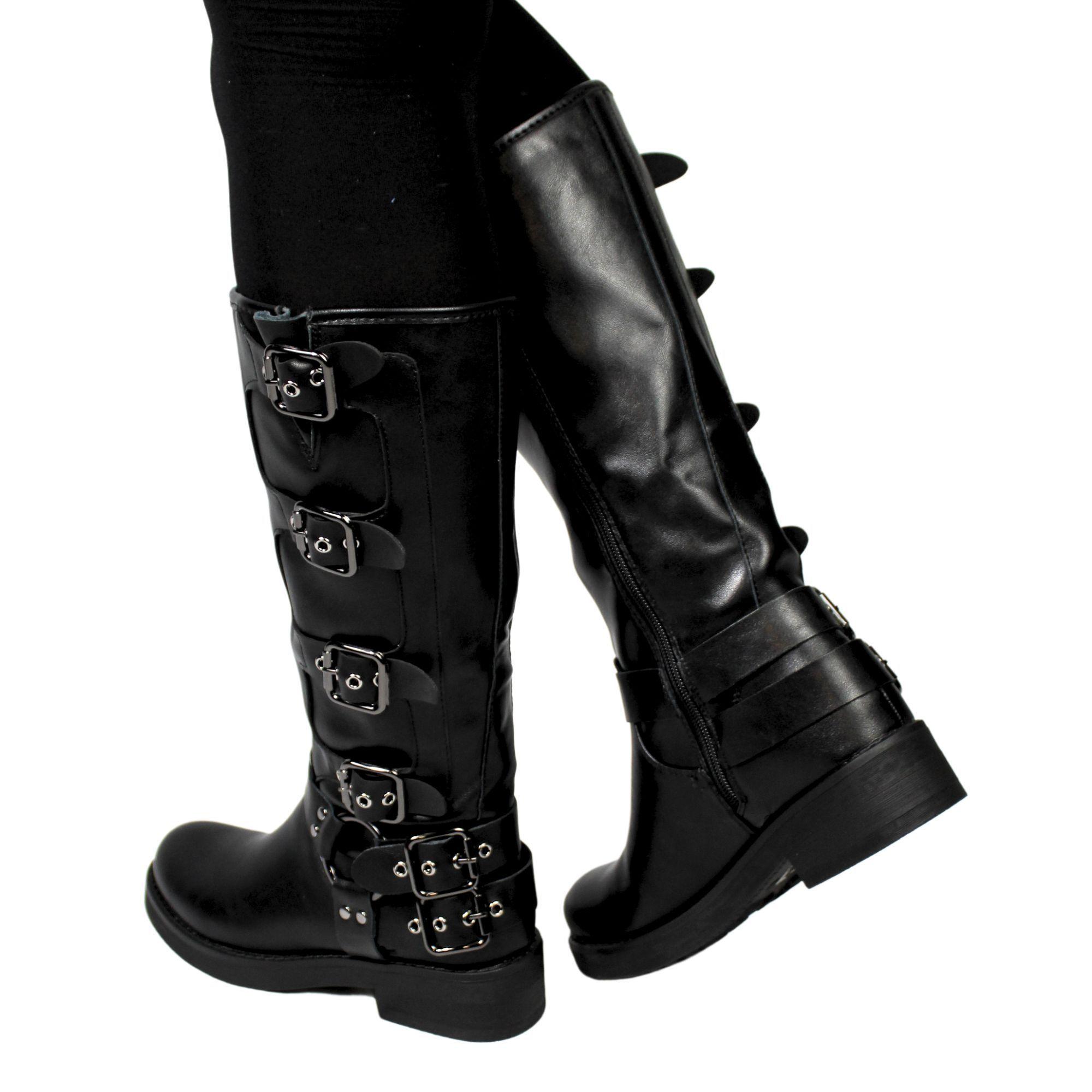 Bota Biker Hebillas Mujer Q12 Yassne-2