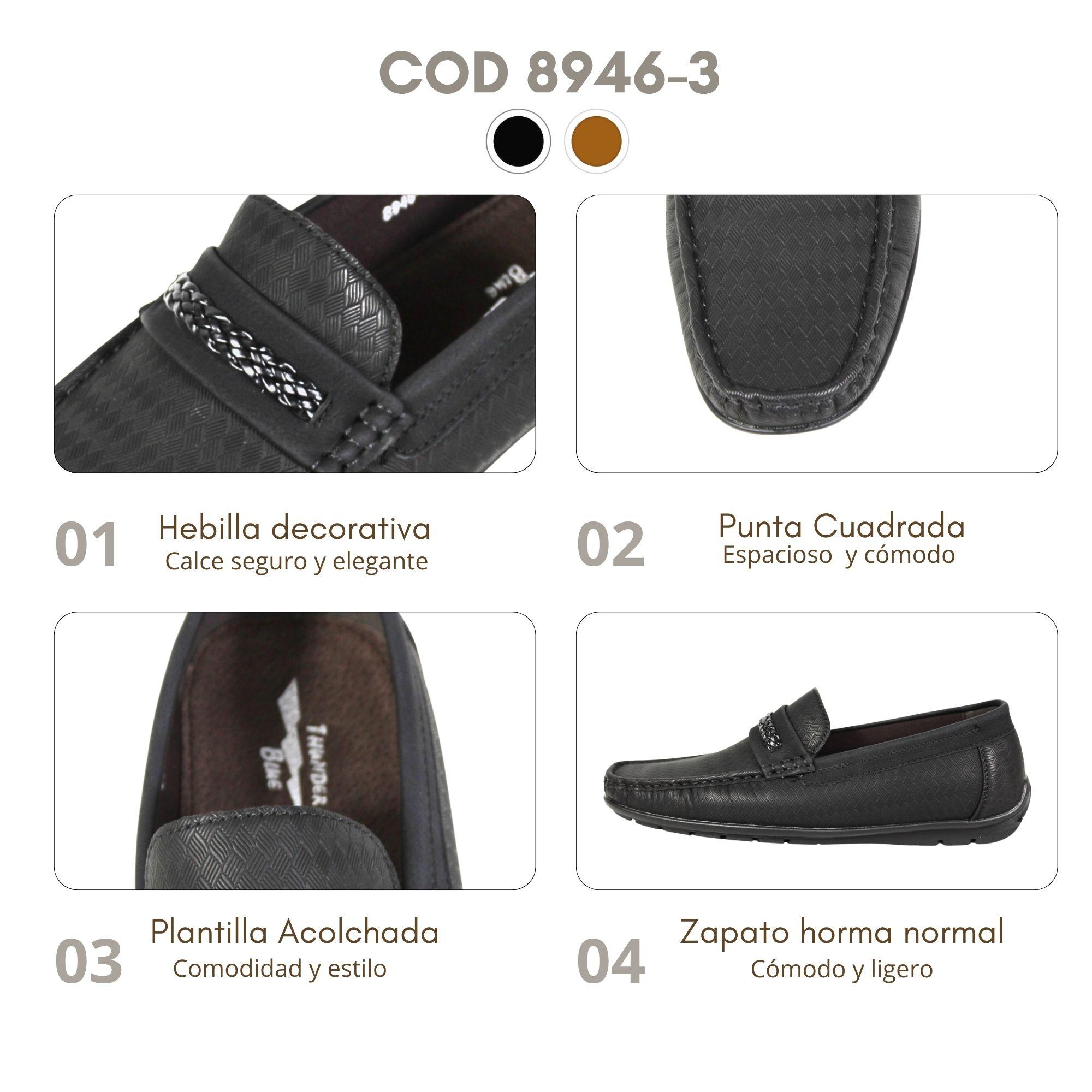Mocasin Casual Hombre 8946-3 Negro-4
