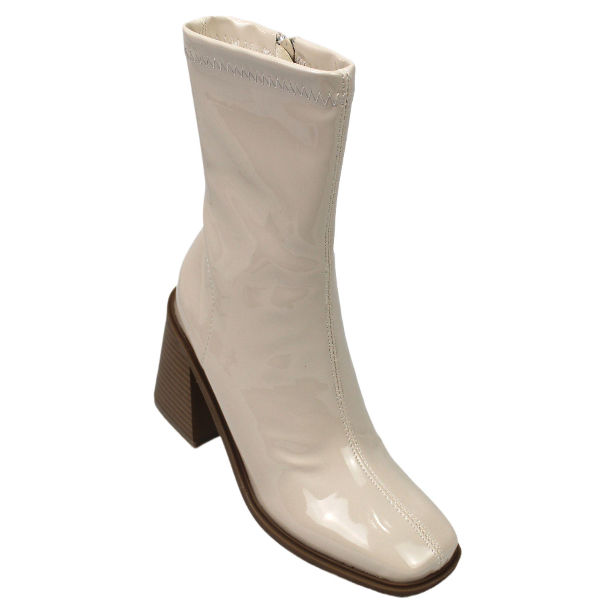 Bota de Mujer YY-19 Charol  Beige Yassne-2