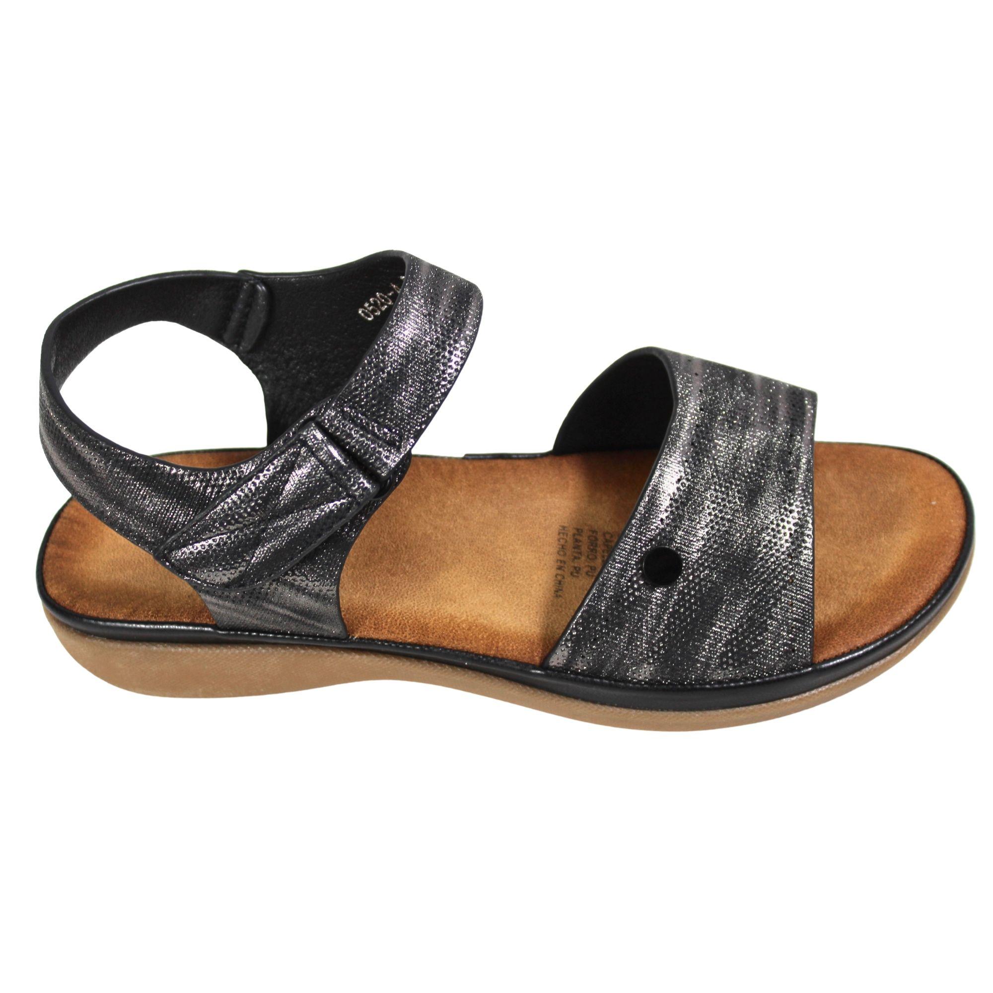Sandalia Casual Mujer con Hebilla Ajustable 0520-4 Negro-2