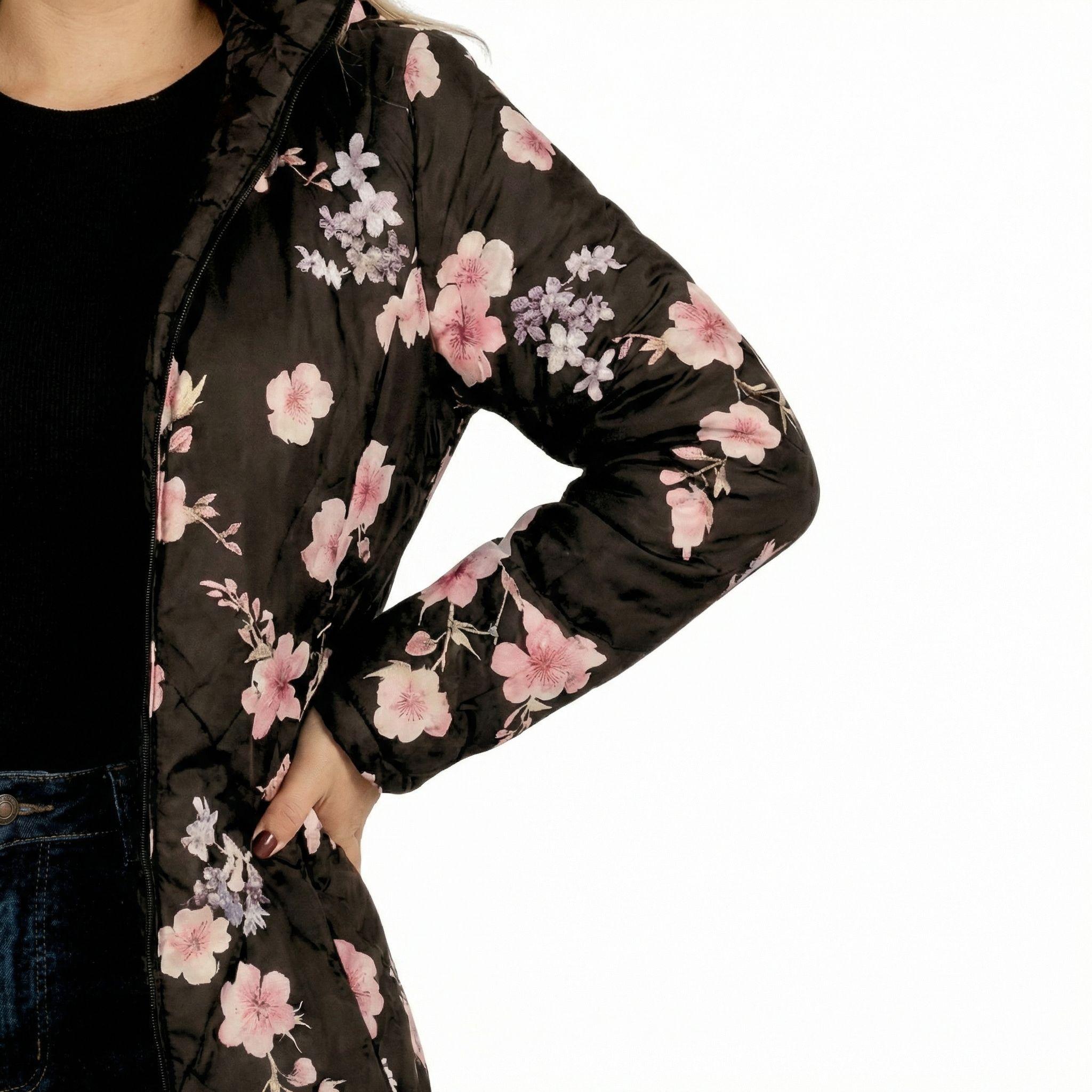 Parka Negra Larga de Mujer Impermeable Reversible-2