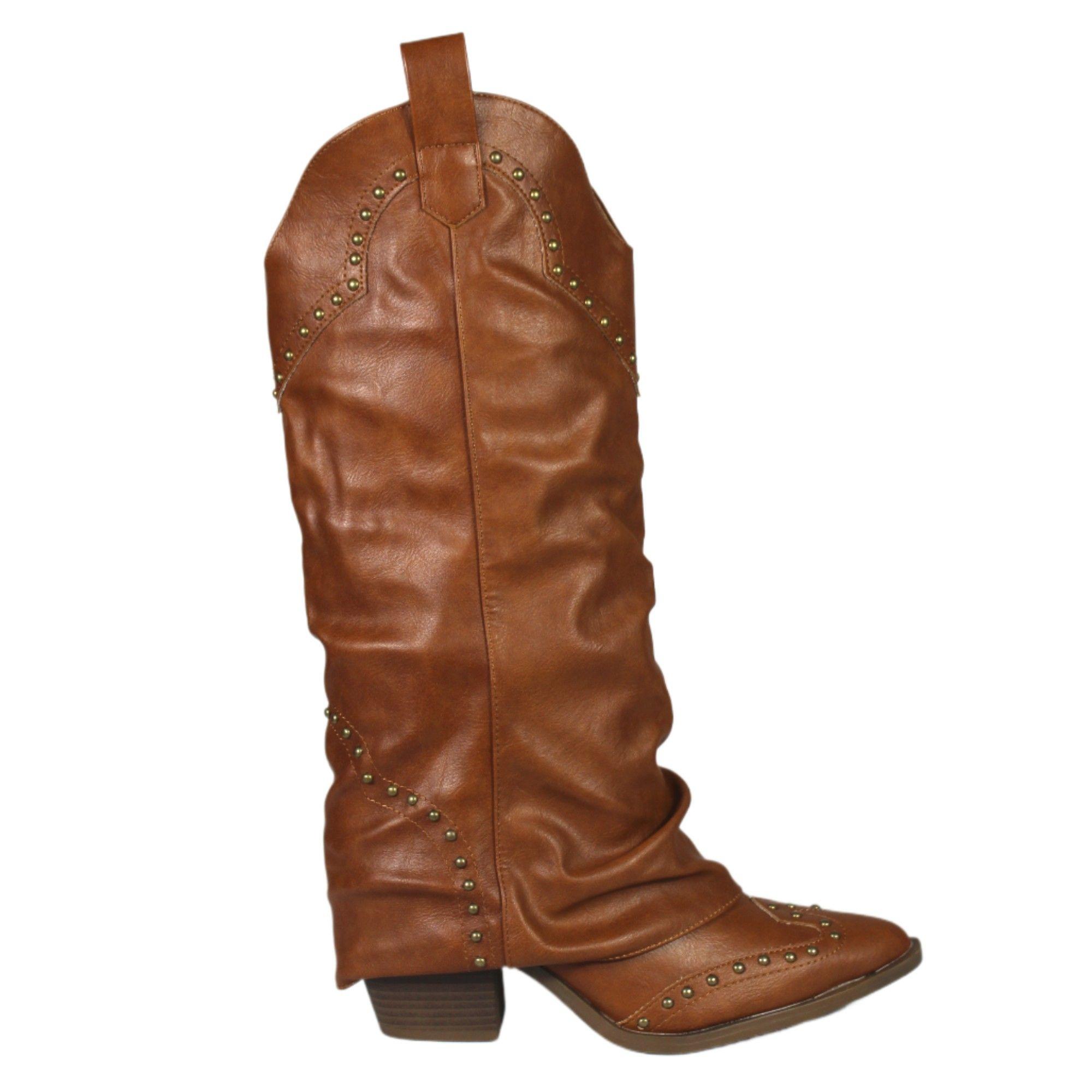 Bota Vaquera Taco Bajo 92 Yassne Café Claro-0