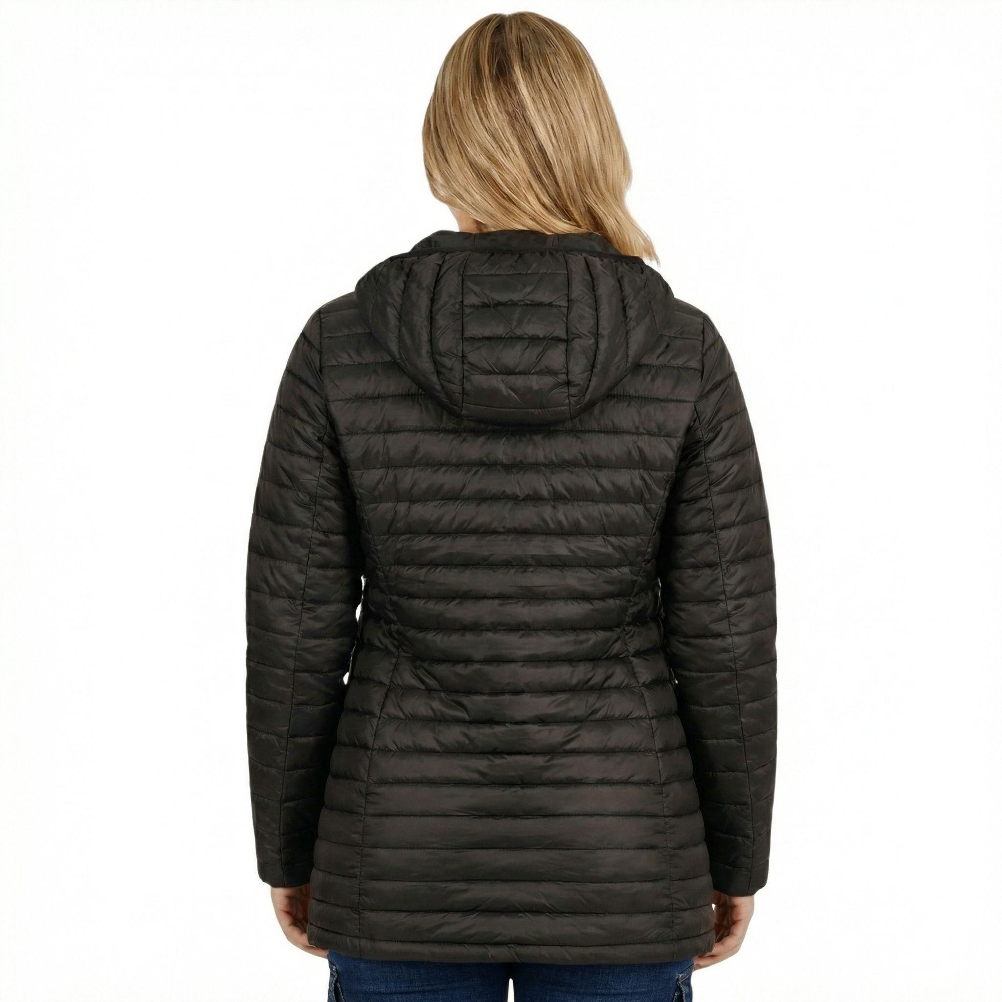 Parka Negra Mujer Impermeable Reversible-4