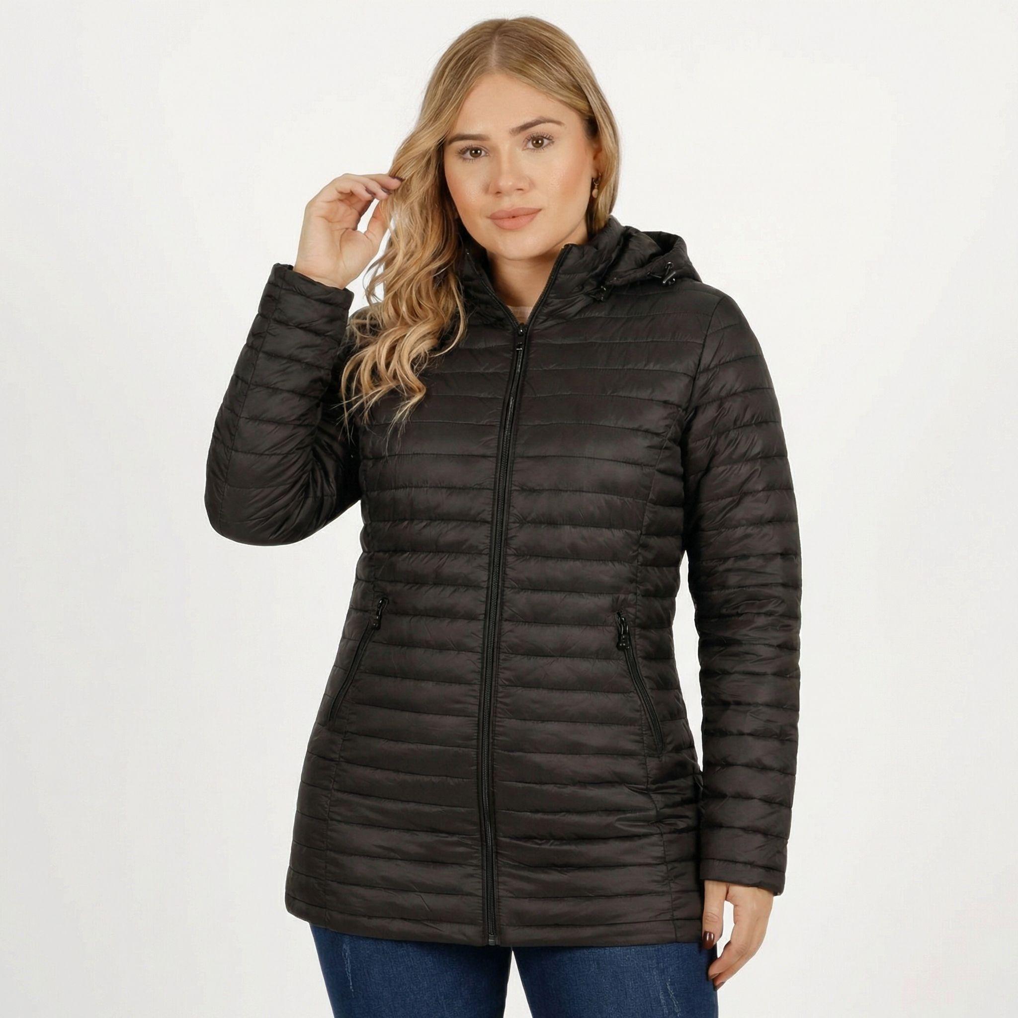 Parka Negra Mujer Impermeable Reversible-5