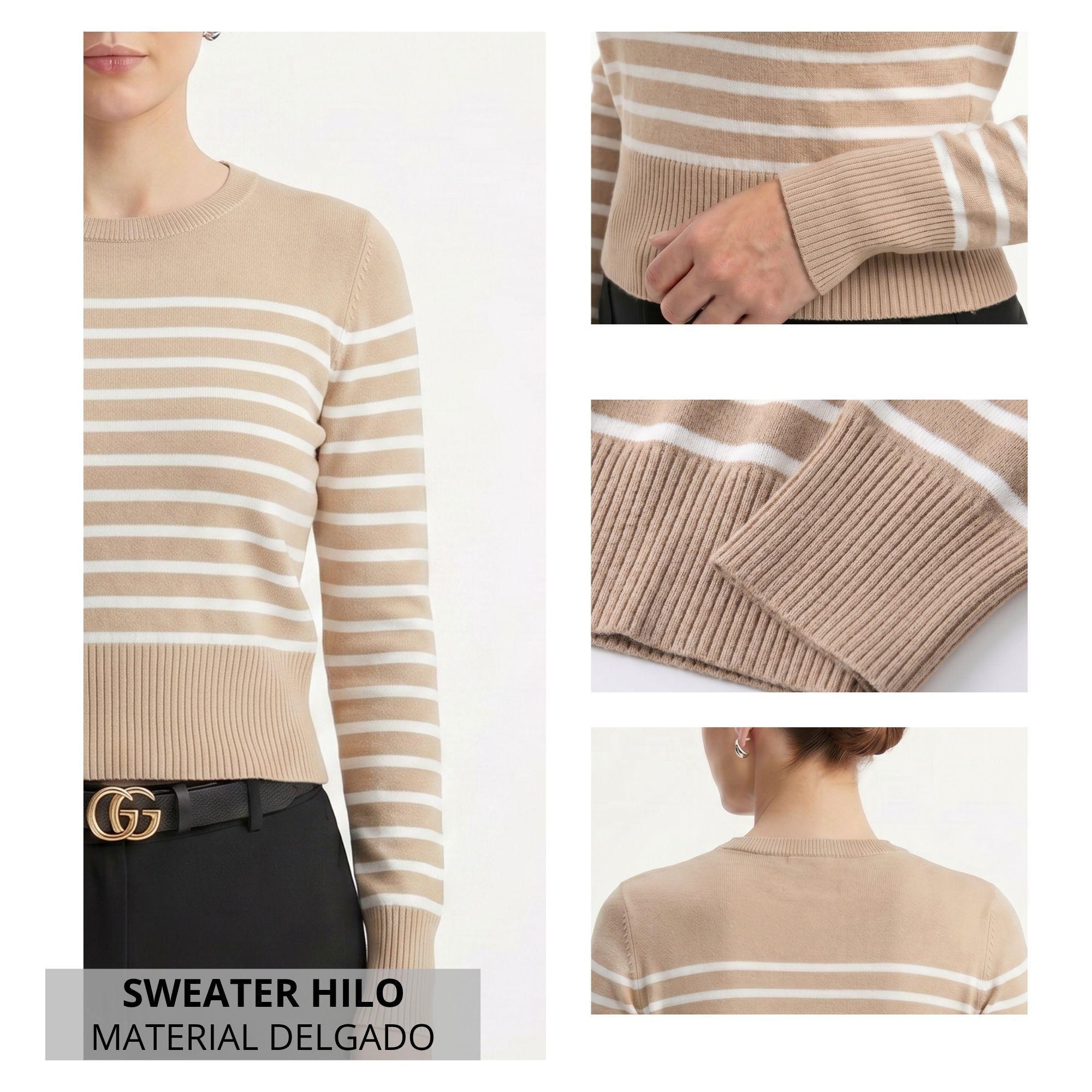 Sweater Rayas Mujer Básico Hilo-3
