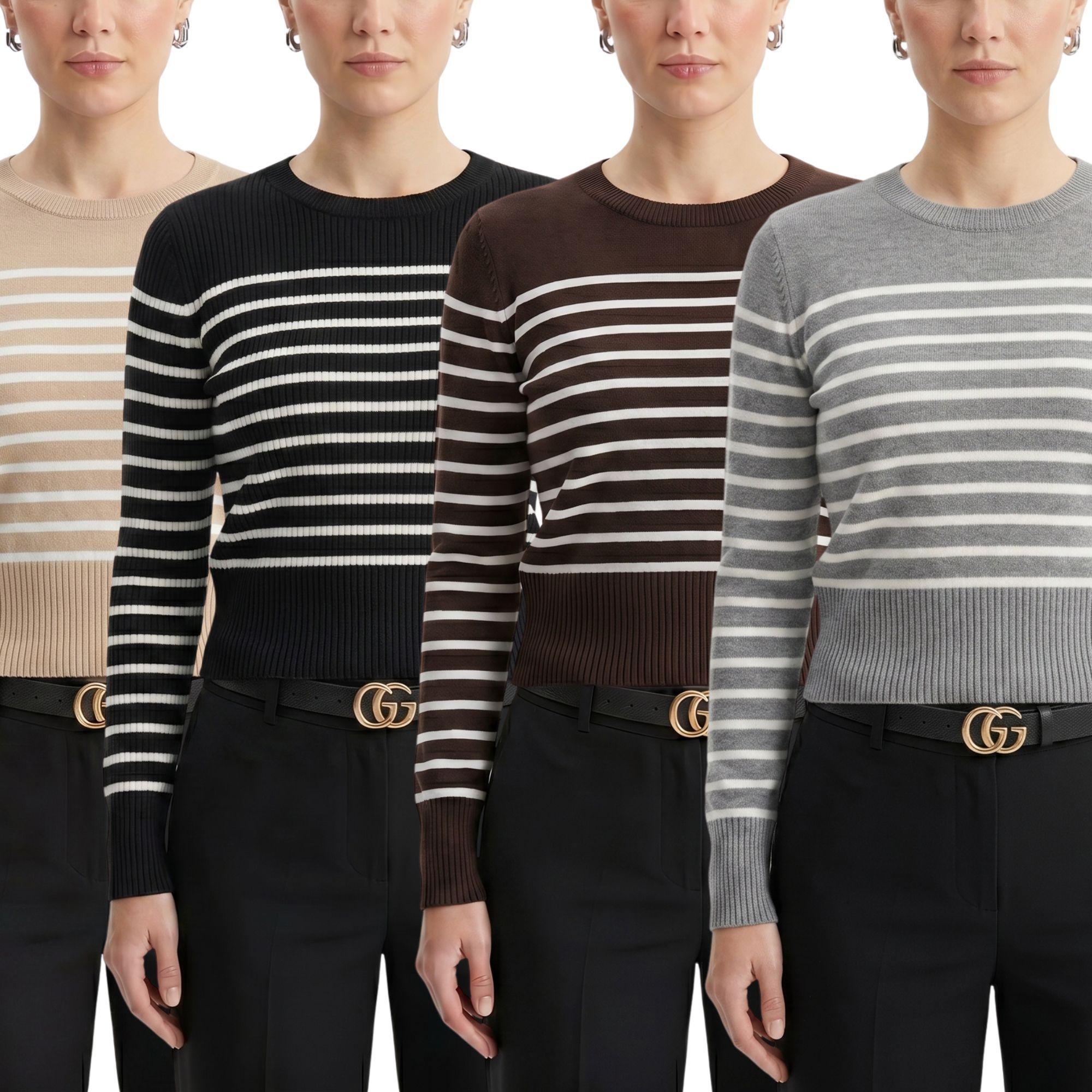 Sweater Rayas Mujer Básico Hilo-6