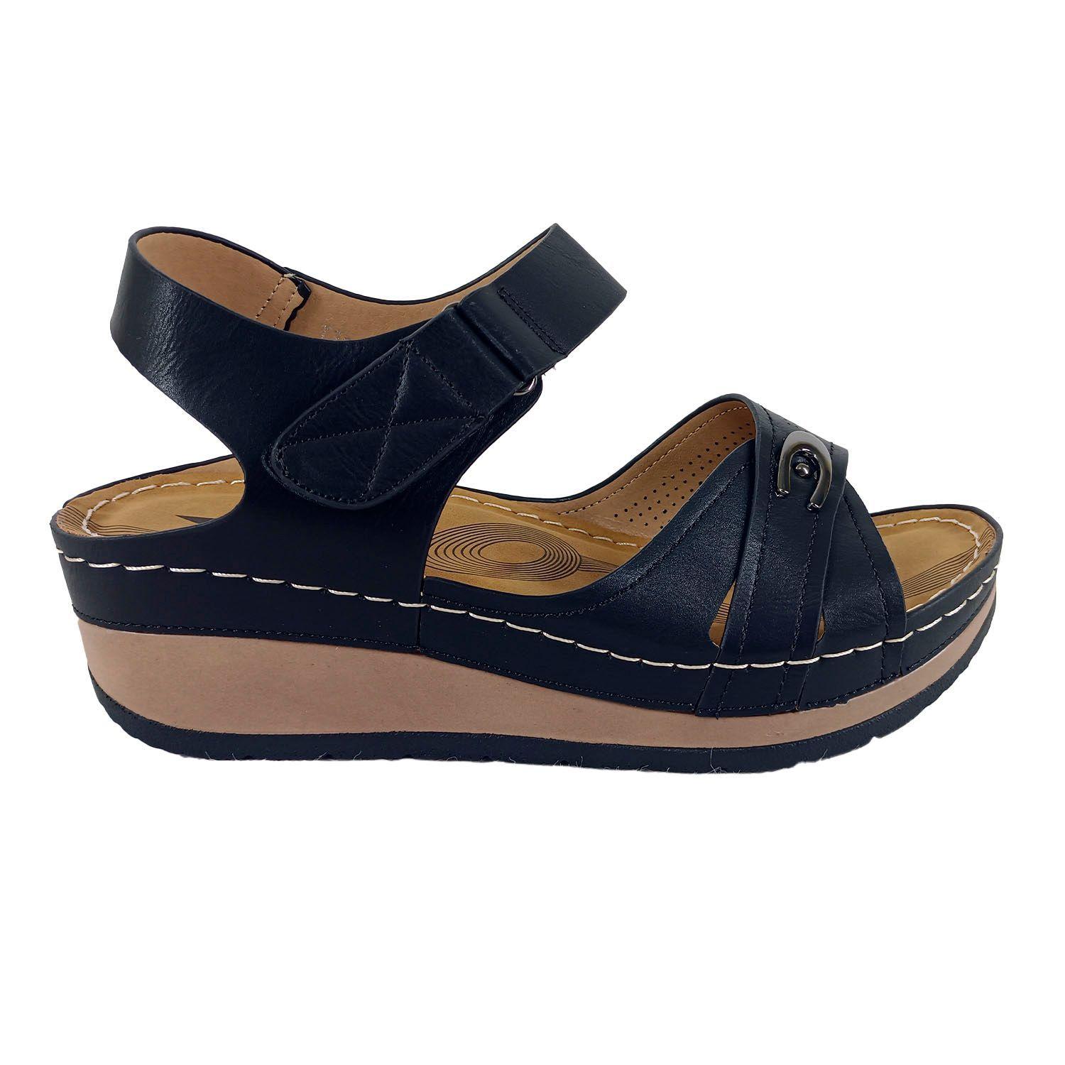 Sandalias de Mujer Negro  Taco Chino-0