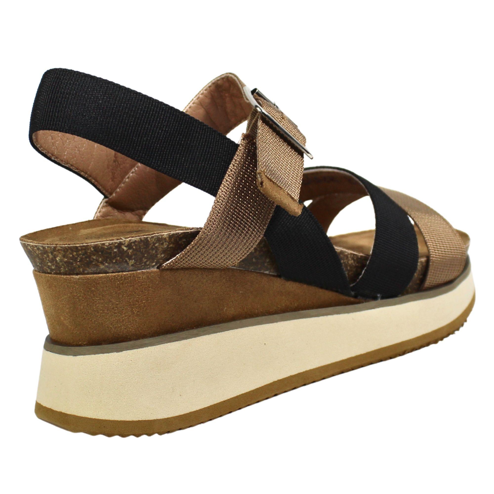 Sandalias de Mujer con Hebilla y Plataforma TGH09 Negro-3