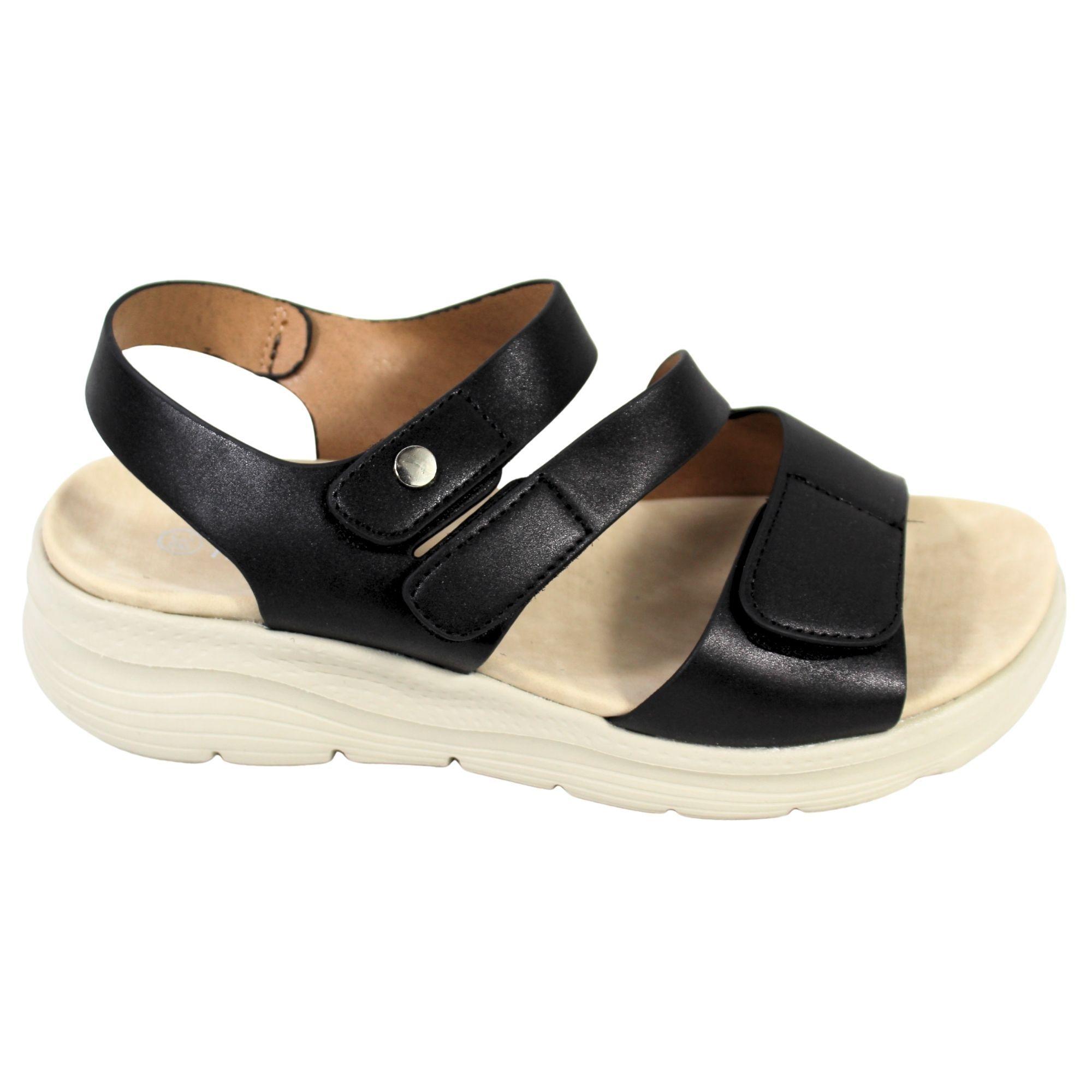 Sandalias de Mujer con Plataforma Ligera PG5243 Negro-2