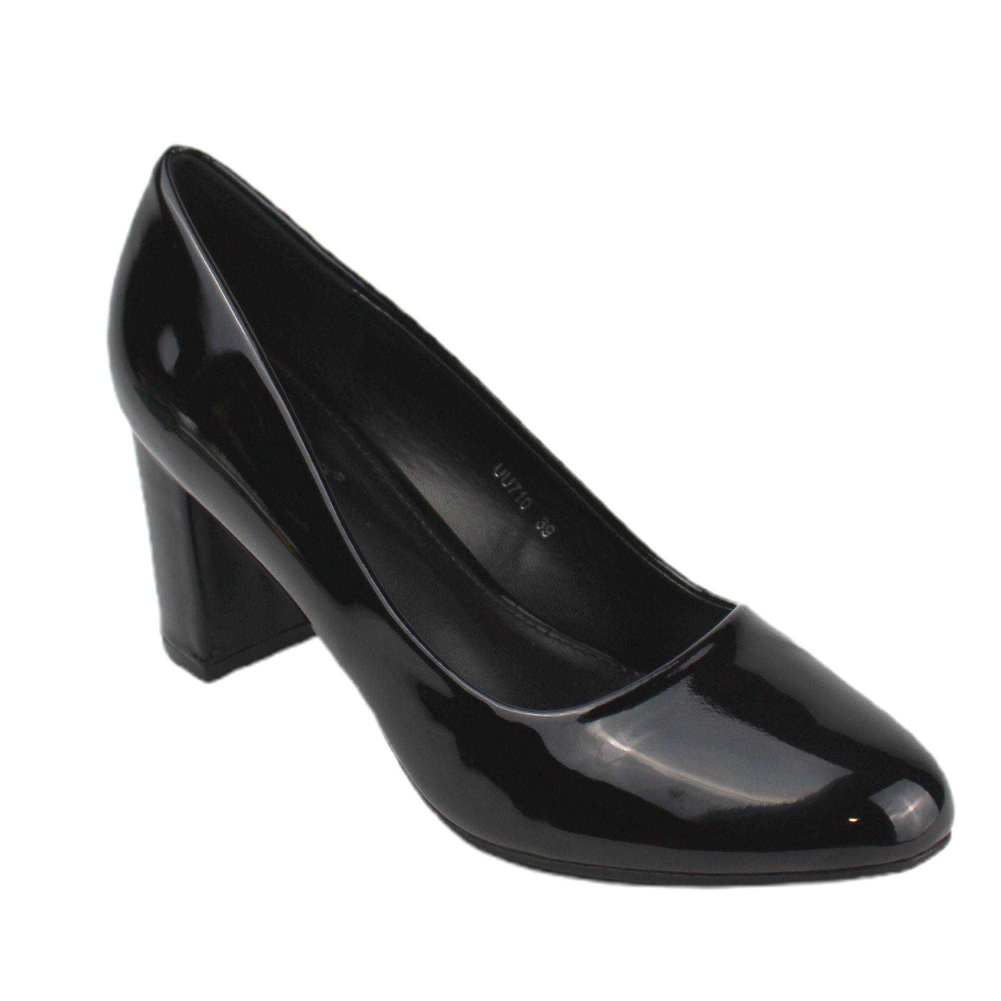 Zapato vestir taco cuadrado para Mujer u71 Yassne Negro-1