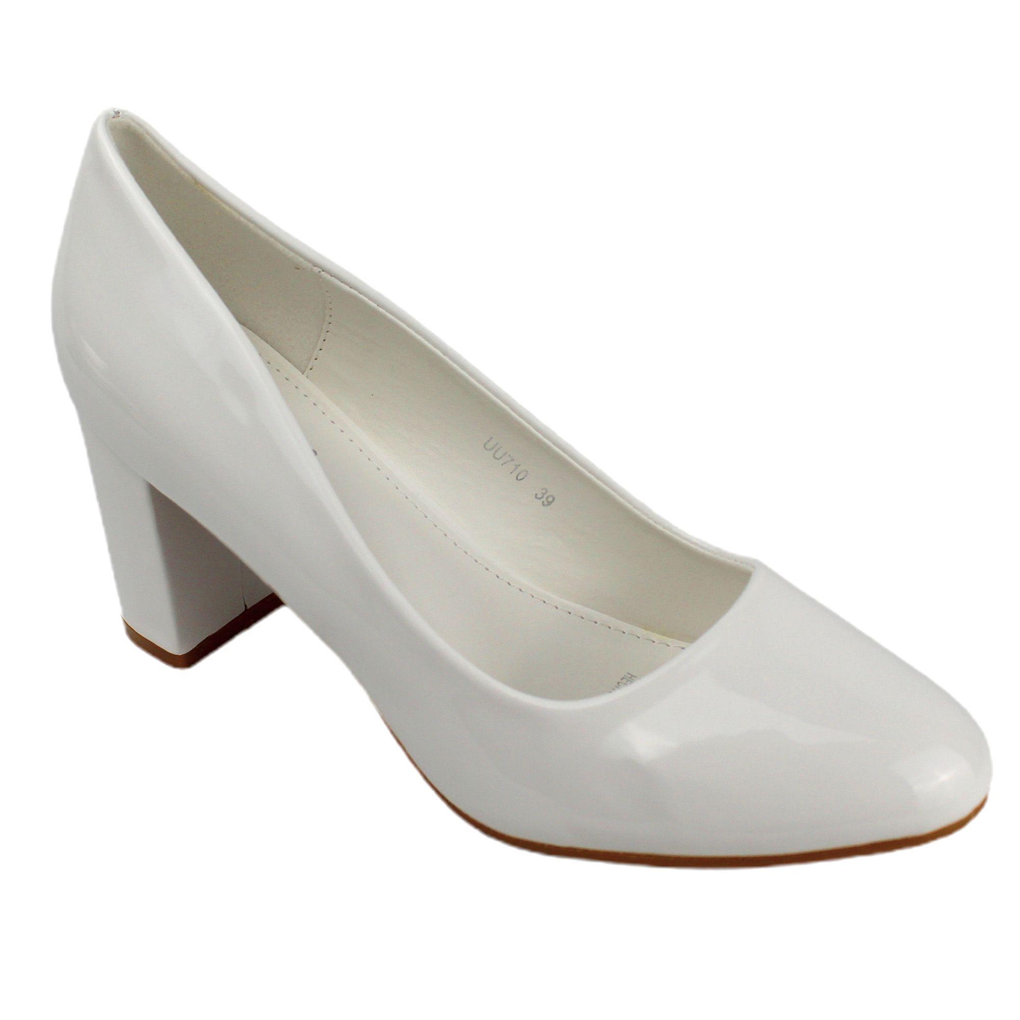 Zapato vestir taco cuadrado para Mujer u71 Yassne Blanco-1
