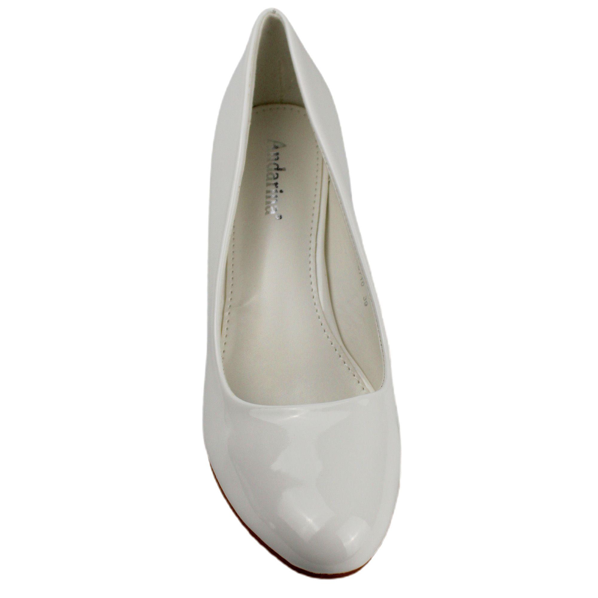 Zapato vestir taco cuadrado para Mujer u71 Yassne Blanco-2
