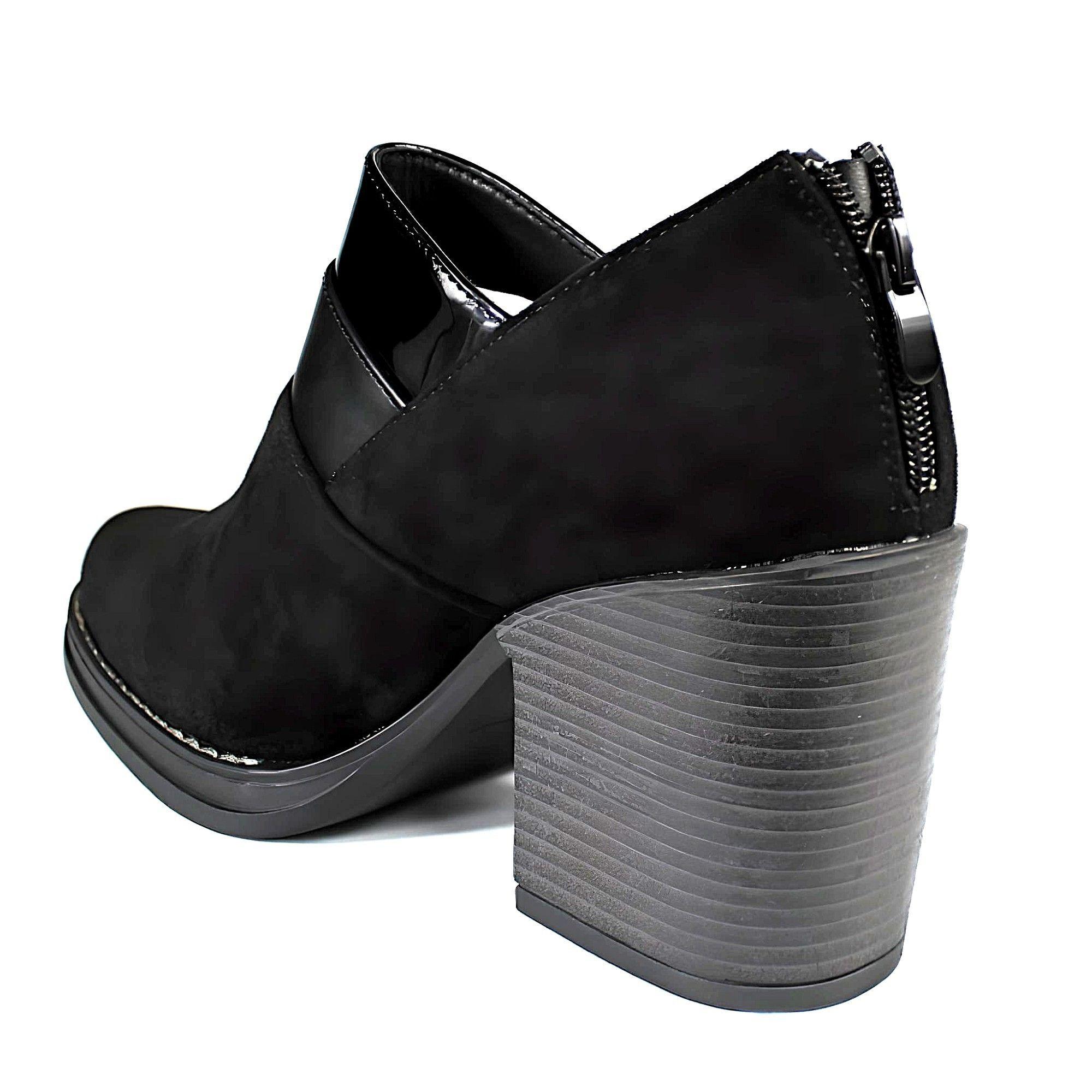 Botin Mujer Elegante Taco Medio 64 Yassne Negro-3