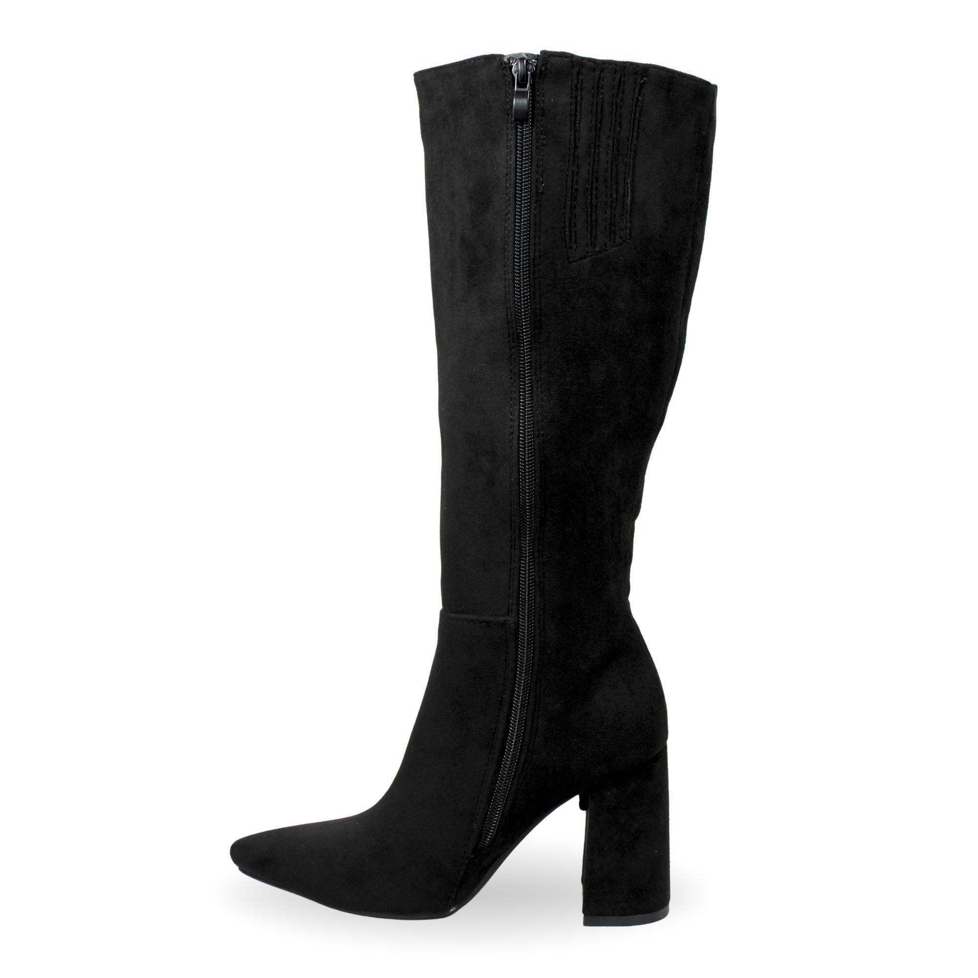 Botas de Gamuza Negra con Flecos PG5318-2