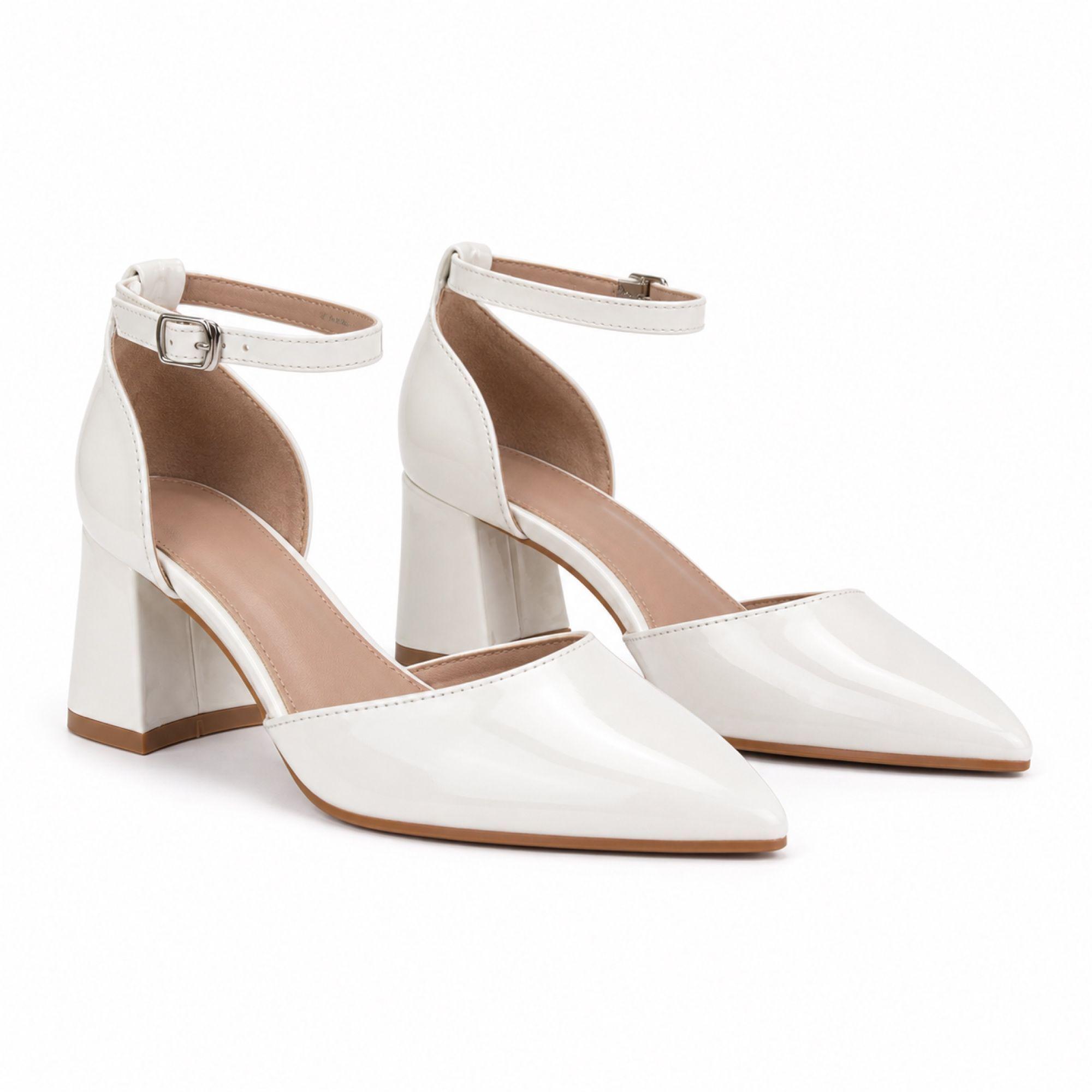 Zapato Mujer En Punta Taco Cuadrado 5275 Charol-1