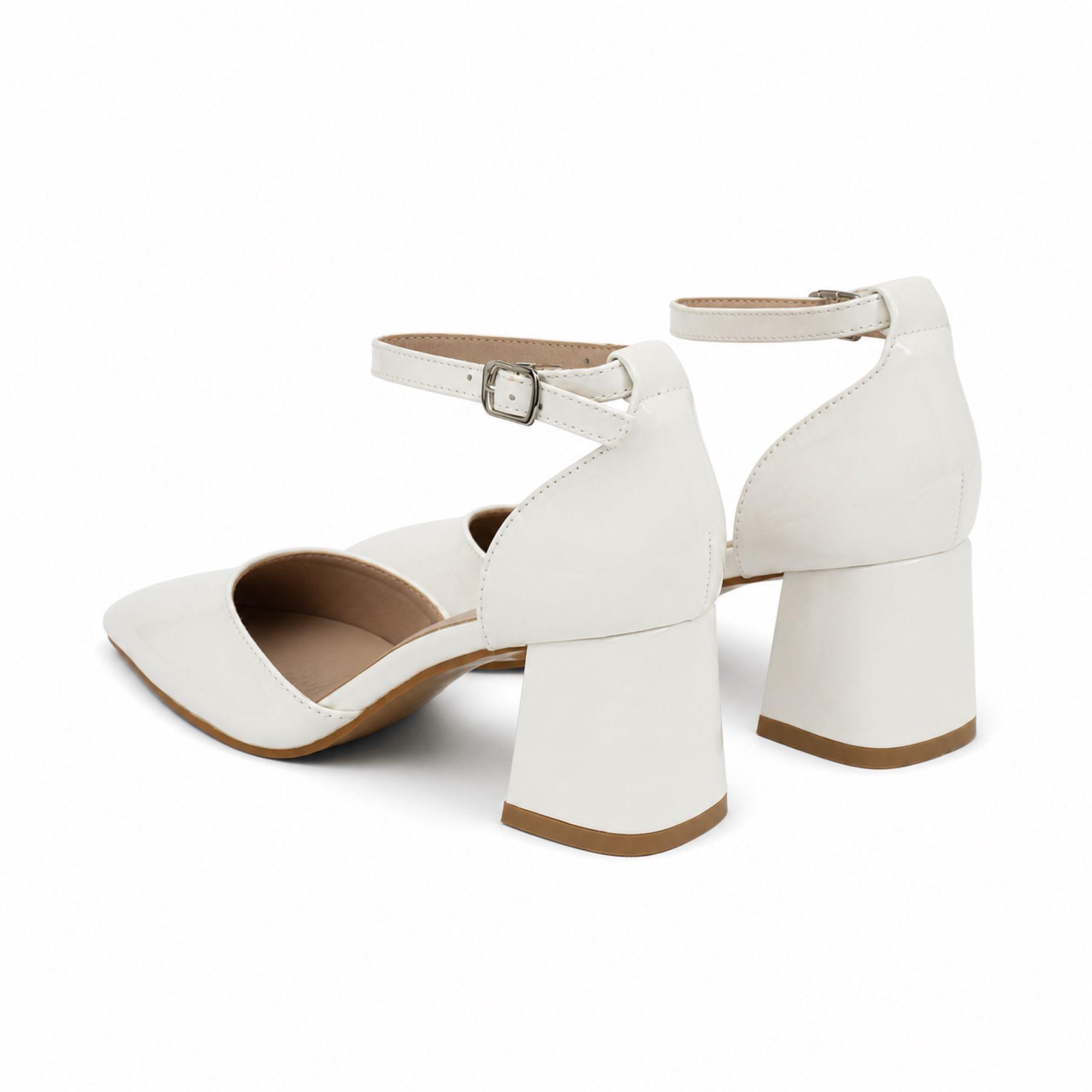 Zapato Mujer En Punta Taco Cuadrado 5275 Charol-3