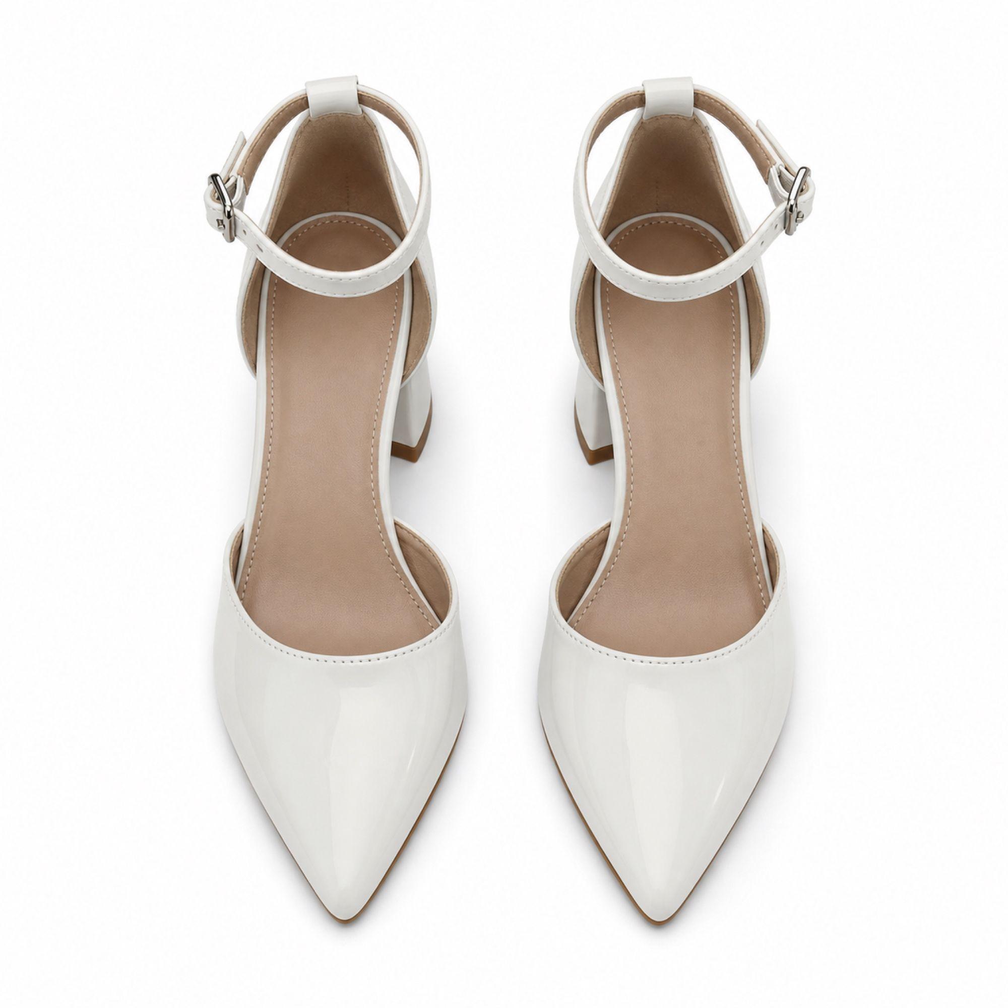 Zapato Mujer En Punta Taco Cuadrado 5275 Charol-4
