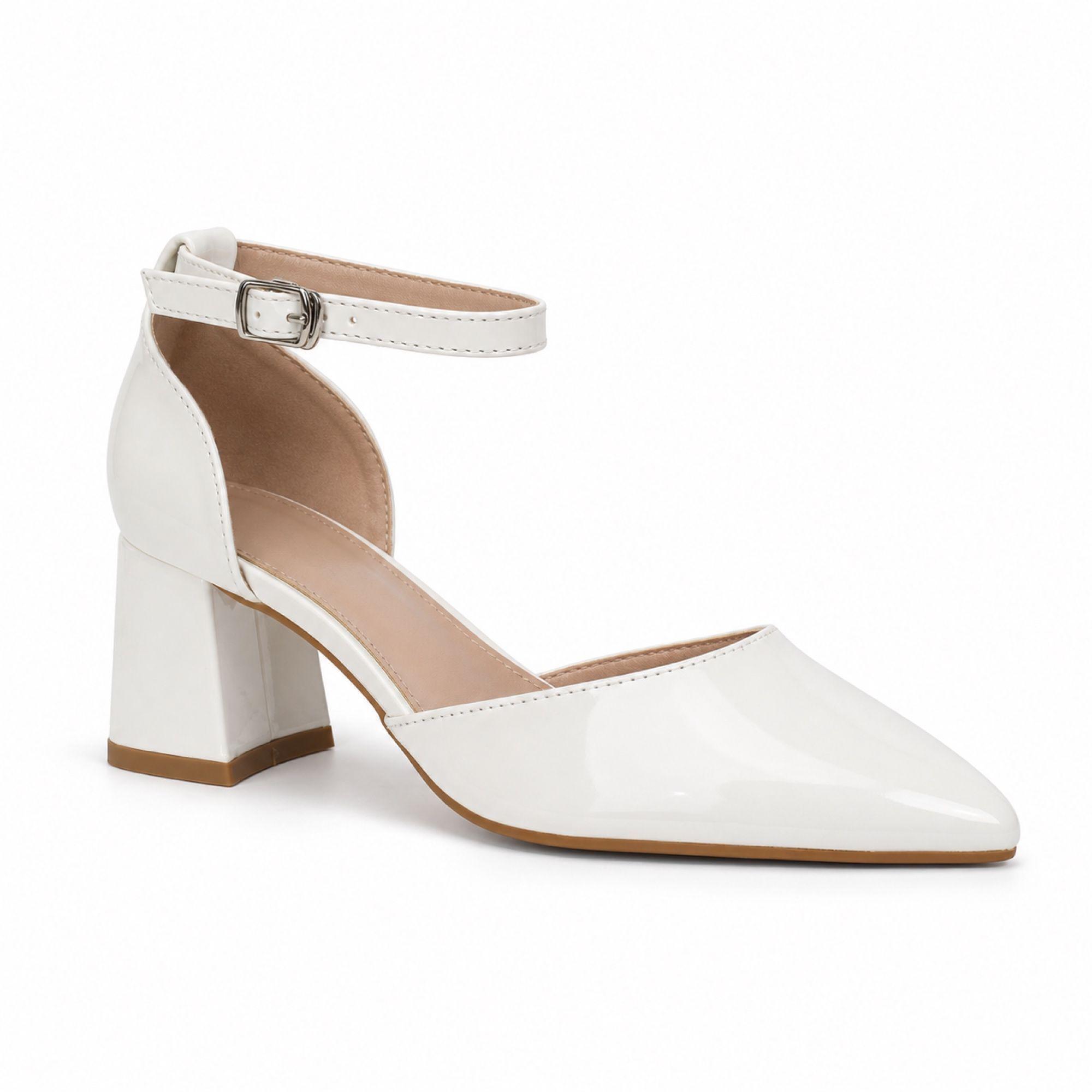 Zapato Mujer En Punta Taco Cuadrado 5275 Charol-5