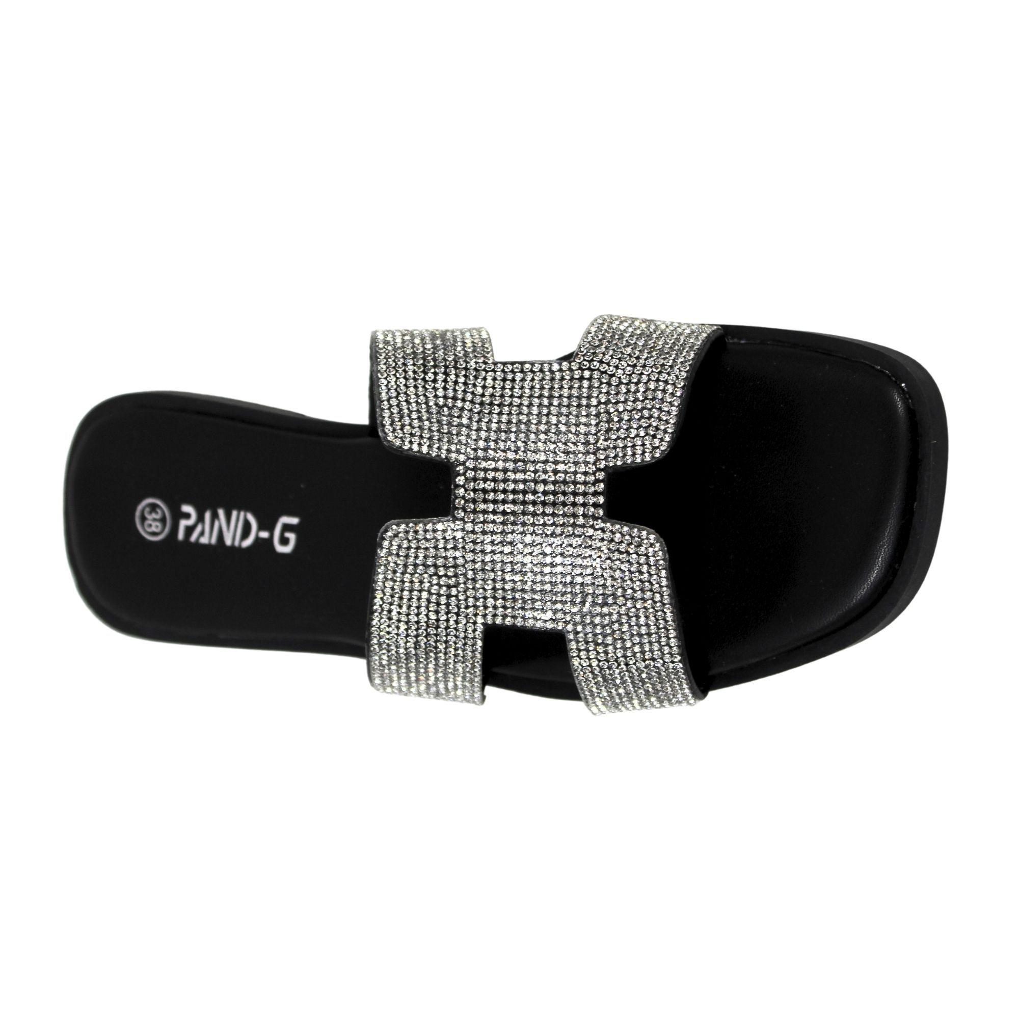 Sandalias de Mujer con Brillantes PG5238 Negro-2