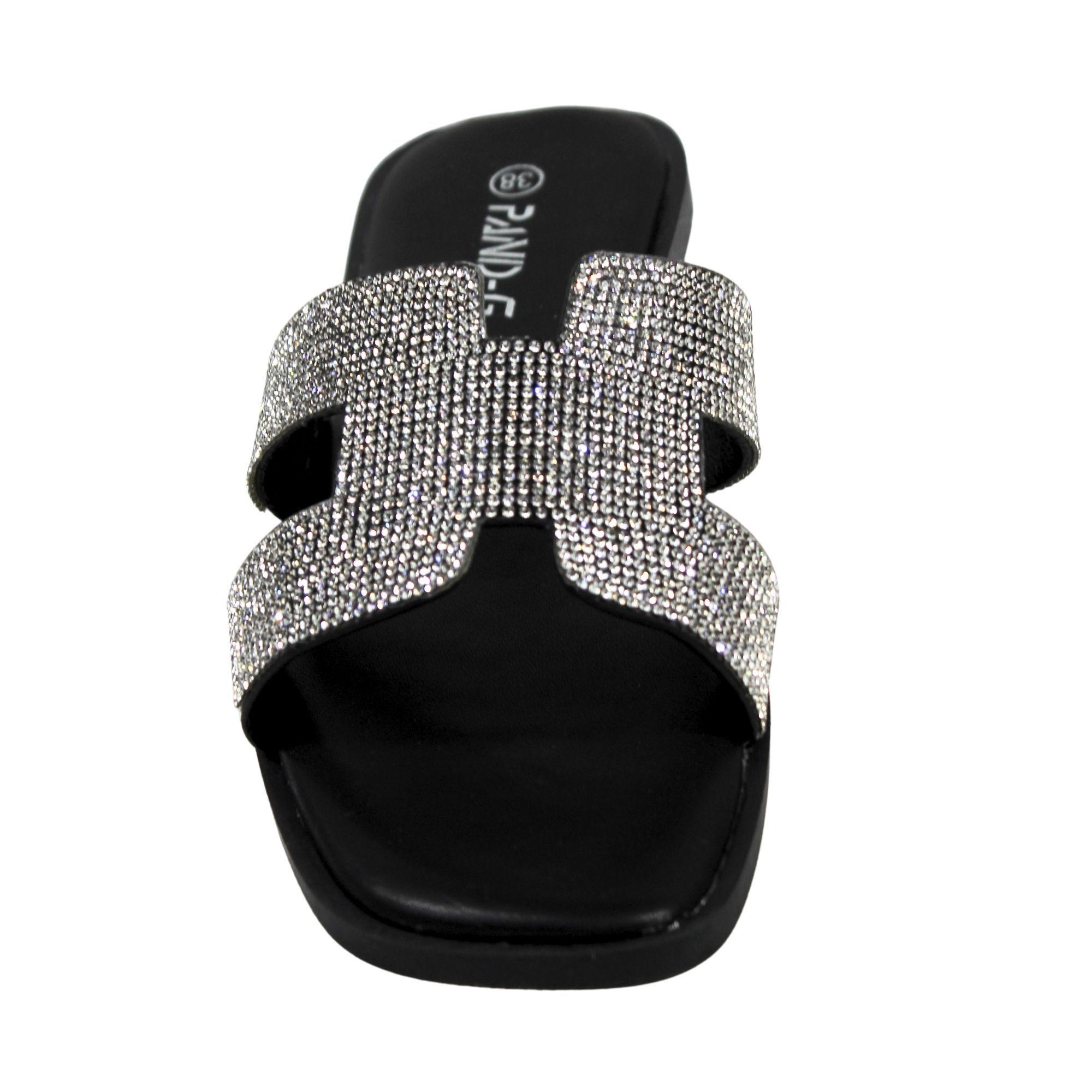 Sandalias de Mujer con Brillantes PG5238 Negro-3