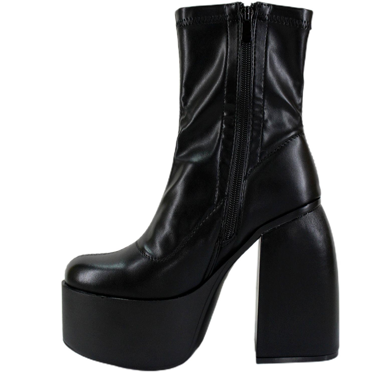 Botin De Mujer Taco Alto Y Plataforma 17 Yasna-3
