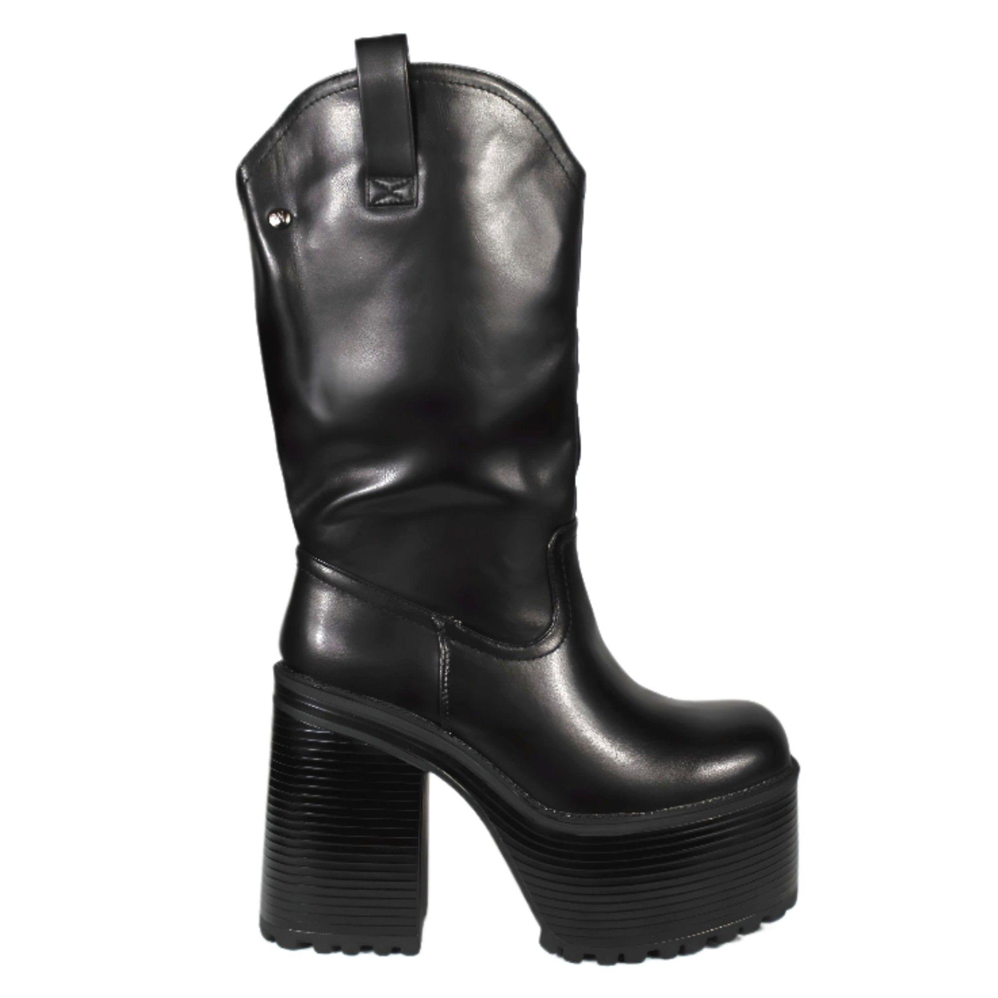 Bota Plataforma Ecocuero 95 Yassne Negro-0