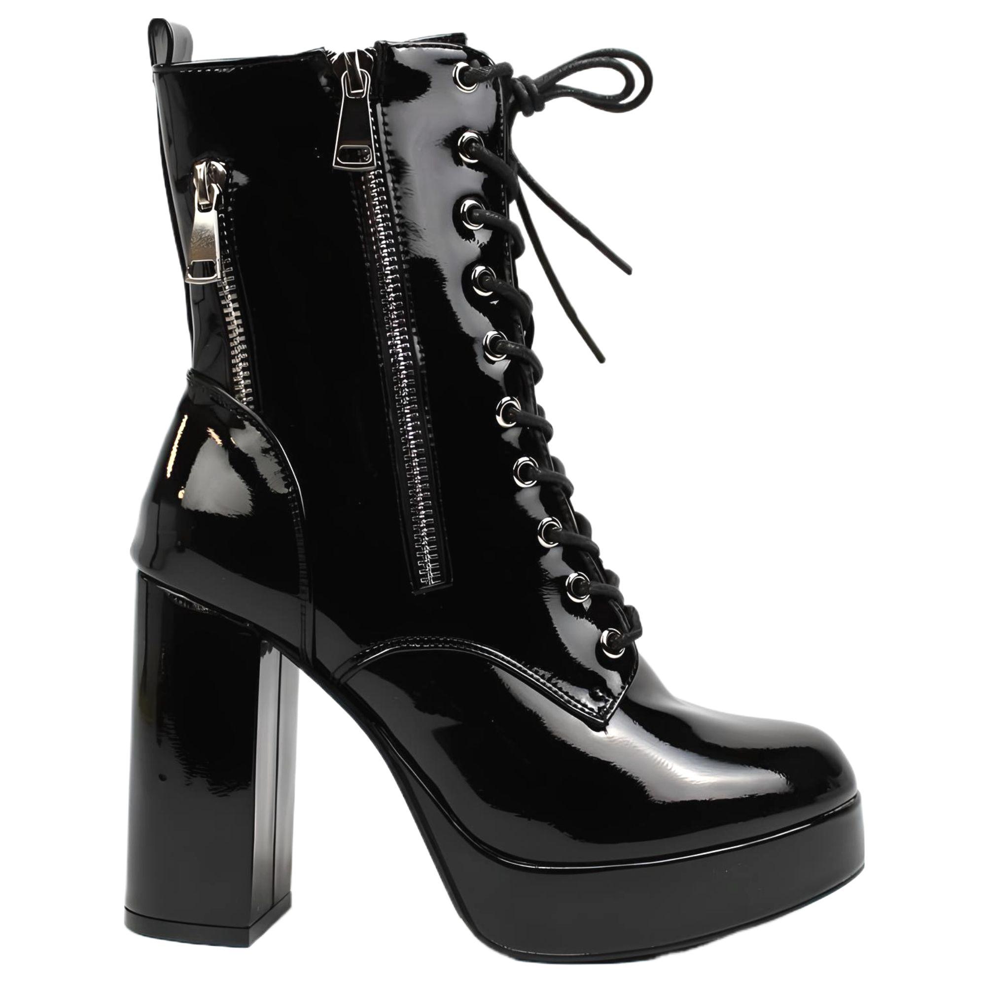 Botin de Mujer Taco Alto 326  Negro Yassne-0