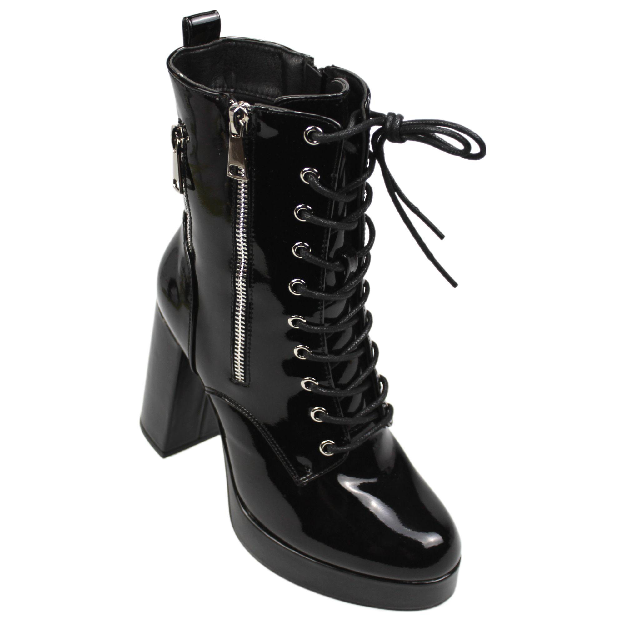 Botin de Mujer Taco Alto 326  Negro Yassne-2