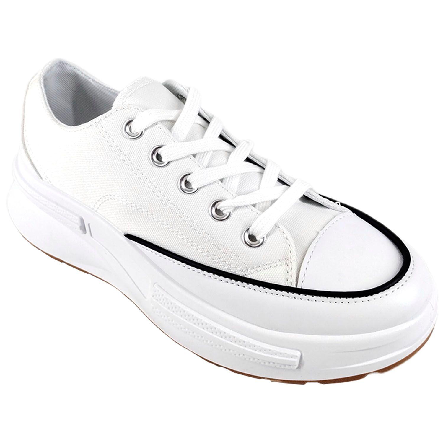 Zapatilla Urbana de Mujer Con Plataforma J26 Blanco-1