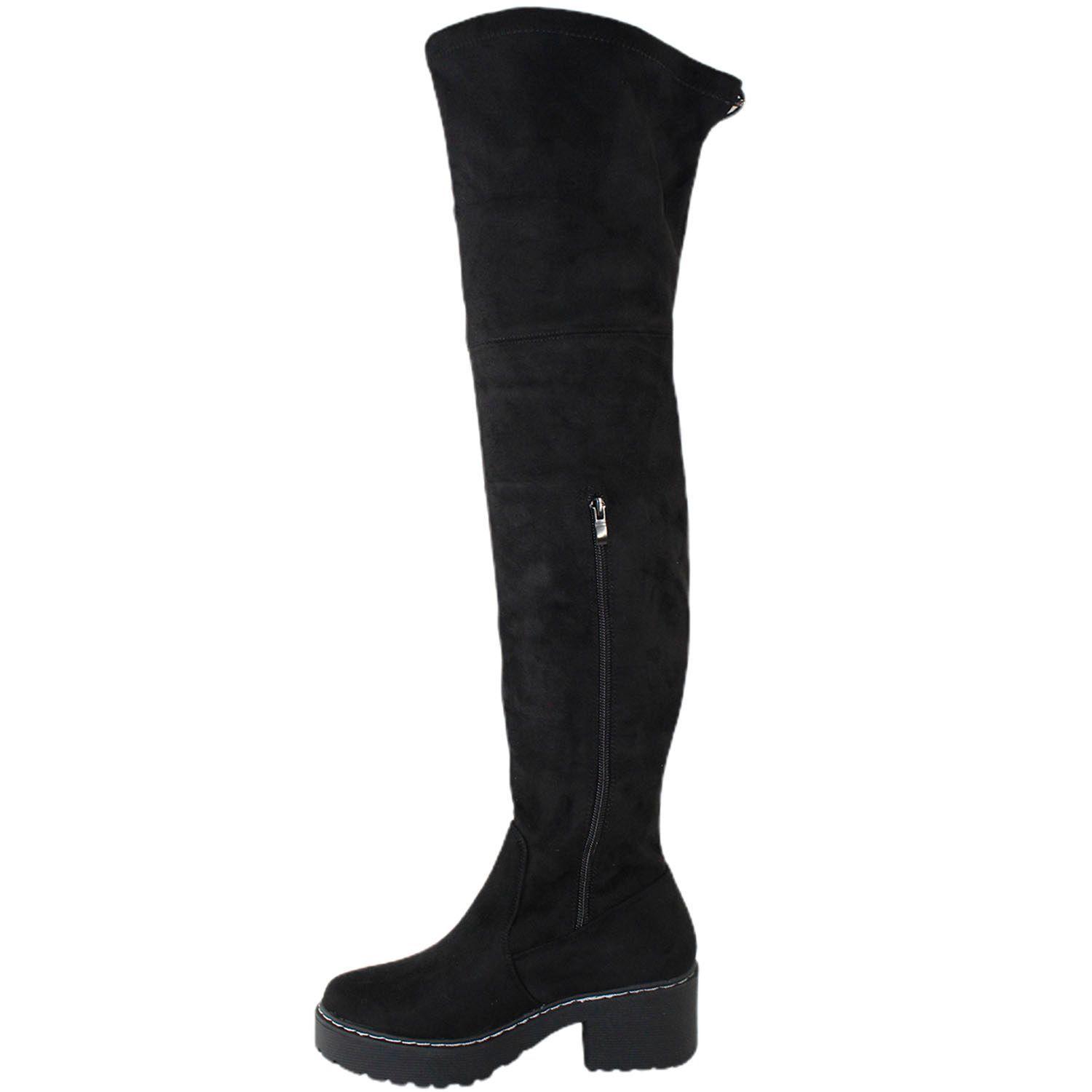 Botas Bucaneras De Mujer Gamuza Tacón Bajo 239 Yasna-3