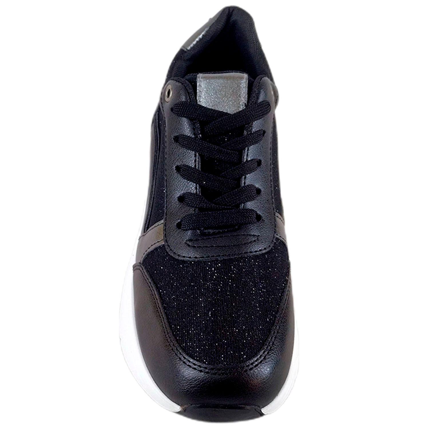 Zapatilla Urbana de Mujer Con Plataforma PG8 Negro-2