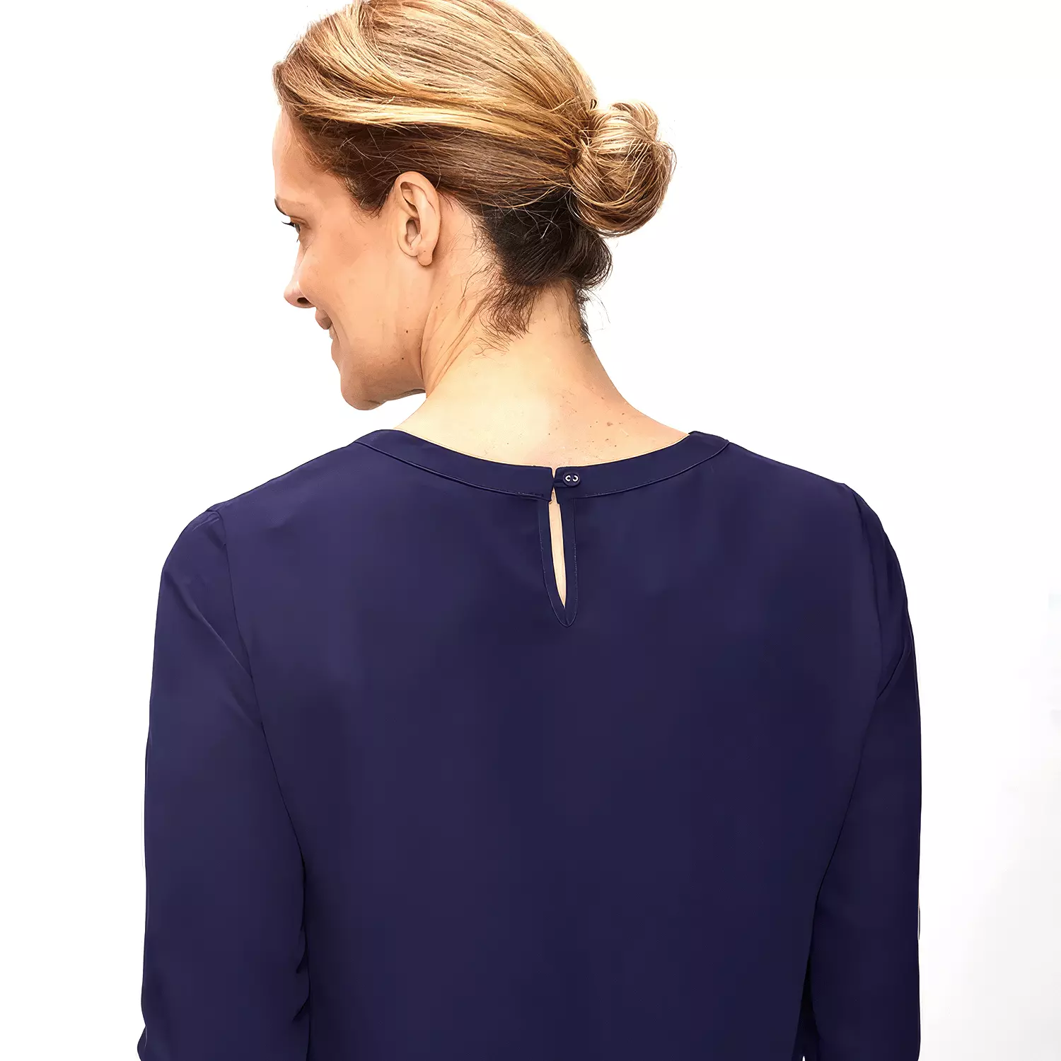 BLUSA LISA MUJER MA GRIFFE MANGA LARGA AZUL-3