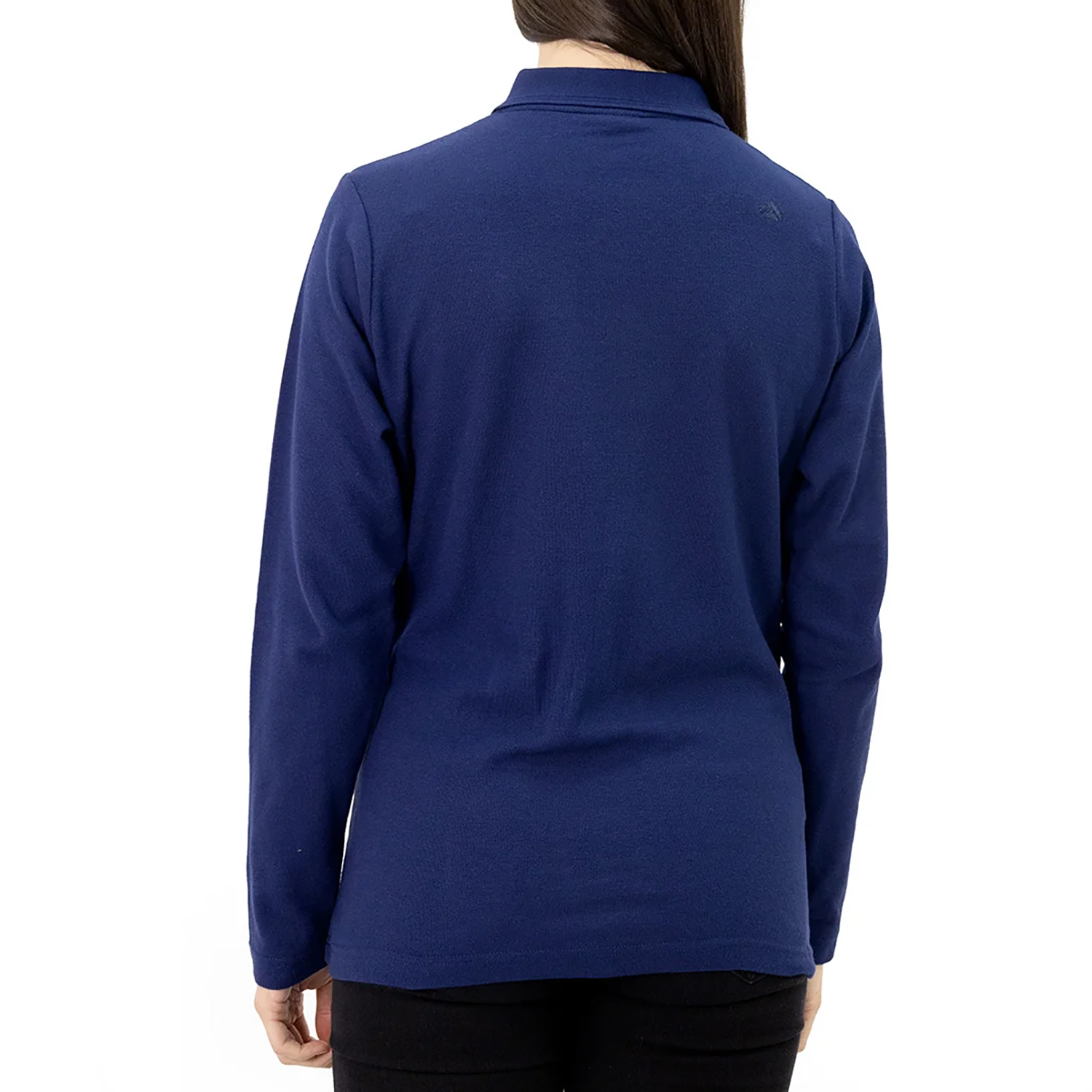 POLERA PIQUE QUEBEC MANGA LARGA MUJER AZUL-3