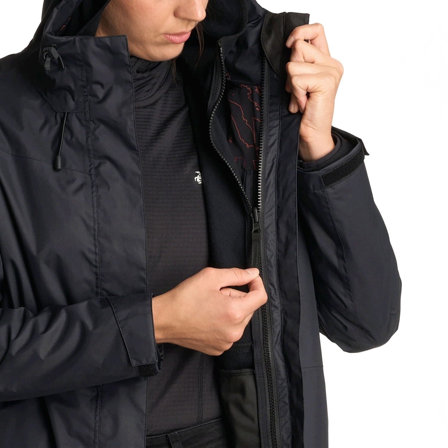 CHAQUETA MUJER CORTEZA NEGRO HAKA HONU-3