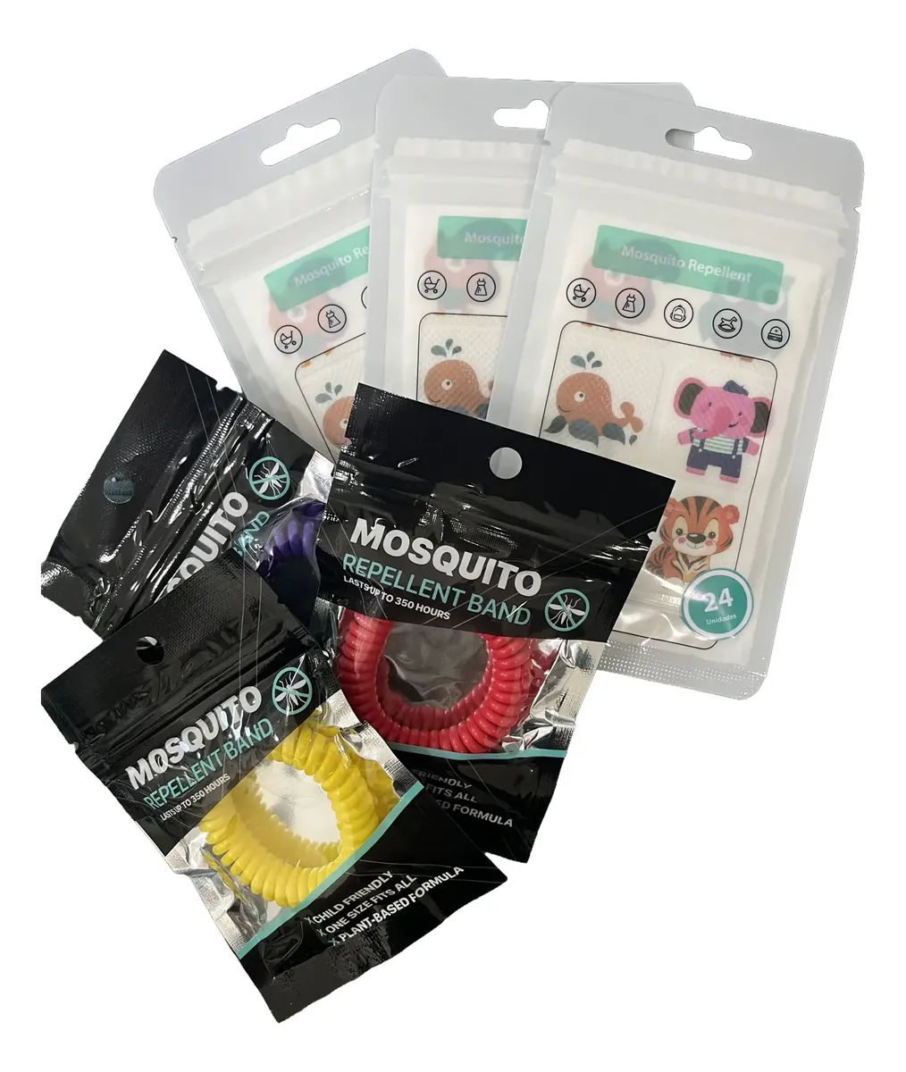 3 Pulseras Y 3 Parches Repelentes Mosquitos Aceite Esencial Espirales-1