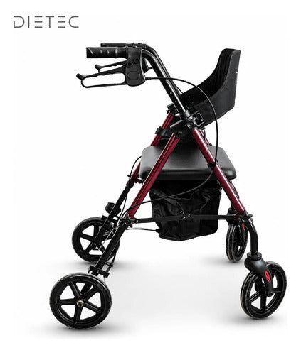 Andador Ortopédico Plegable DIETEC 3 en 1 con Asiento y Frenos 136kg-4